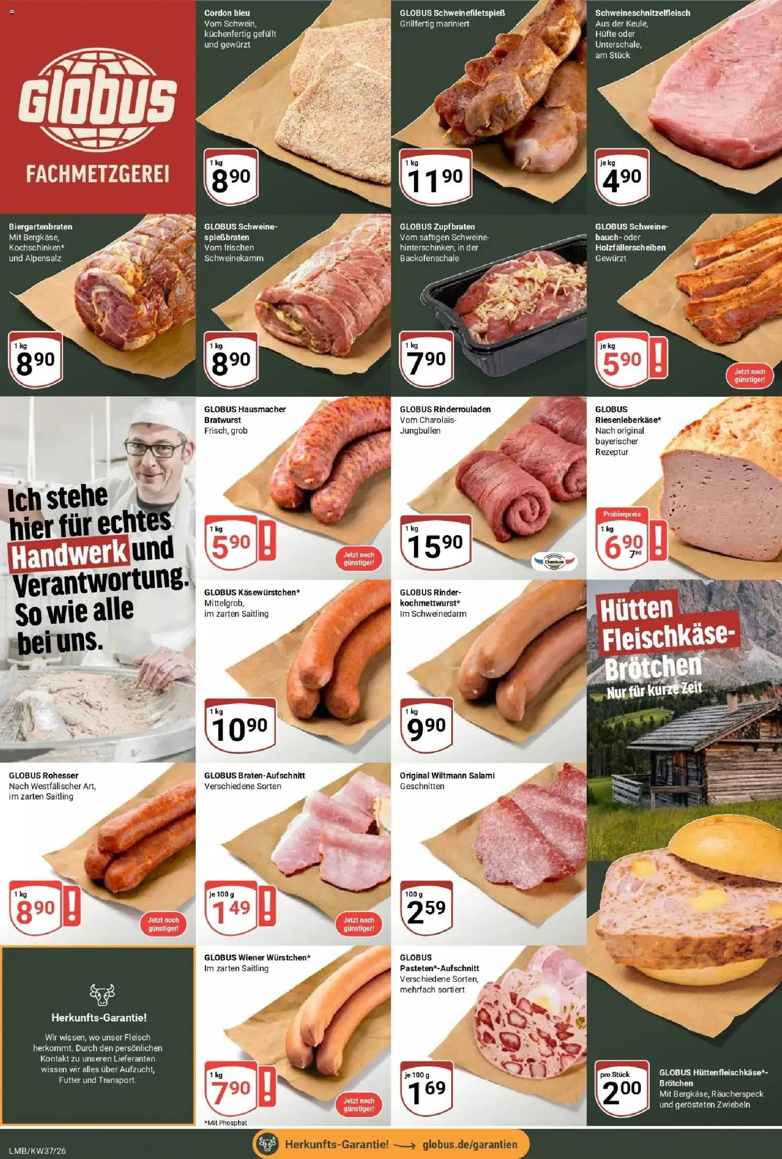 Globus Prospekt Limburg – gültig ab 07.09.2026 | Seite: 12 | Produkte: Rinderrouladen, Bratwurst, Zwiebeln, Salami
