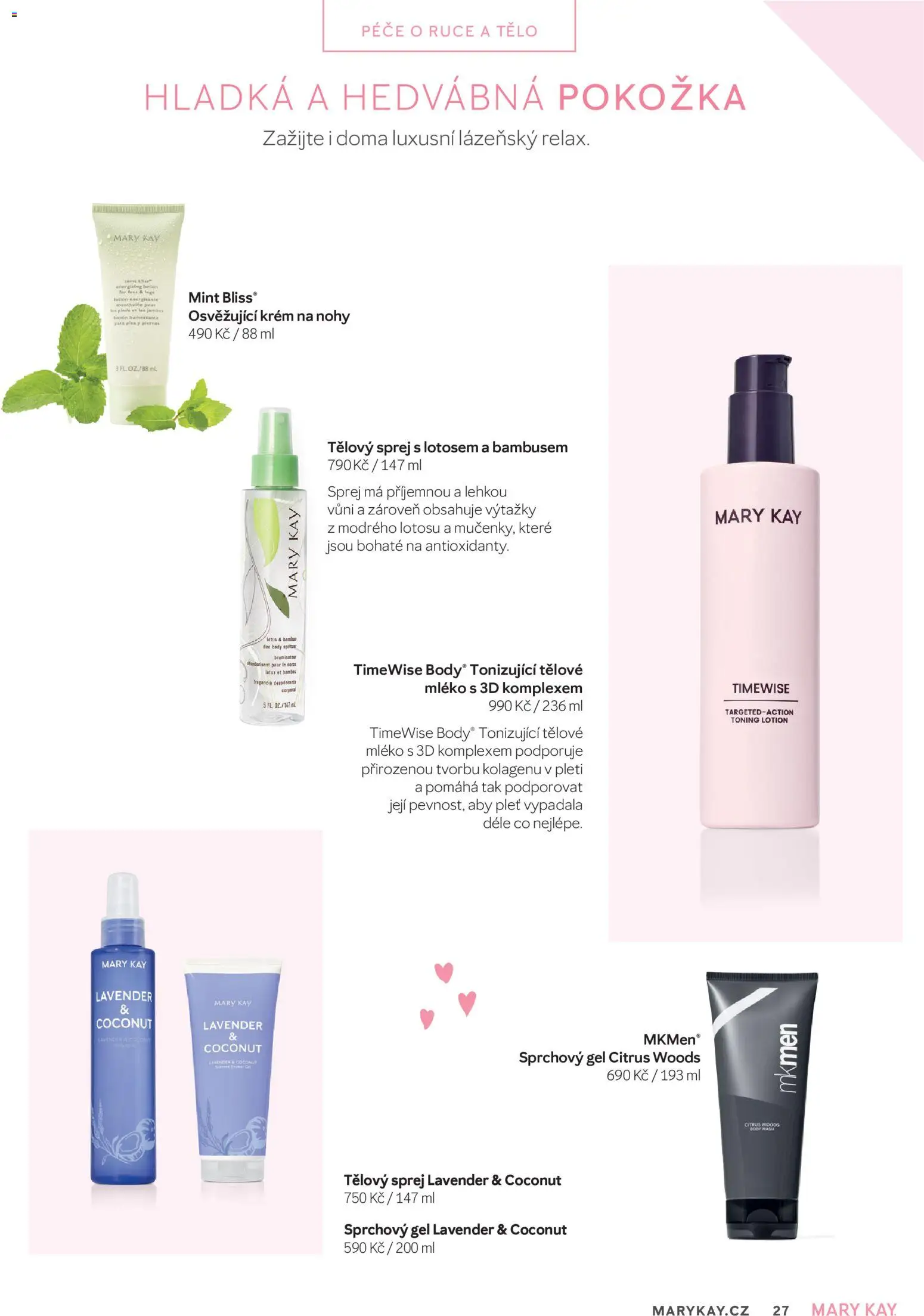Mary Kay kniha o kráse od 01.07.2026 | Strana: 27 | Produkty: Tělové mléko, Mléko, Krém, Lotus