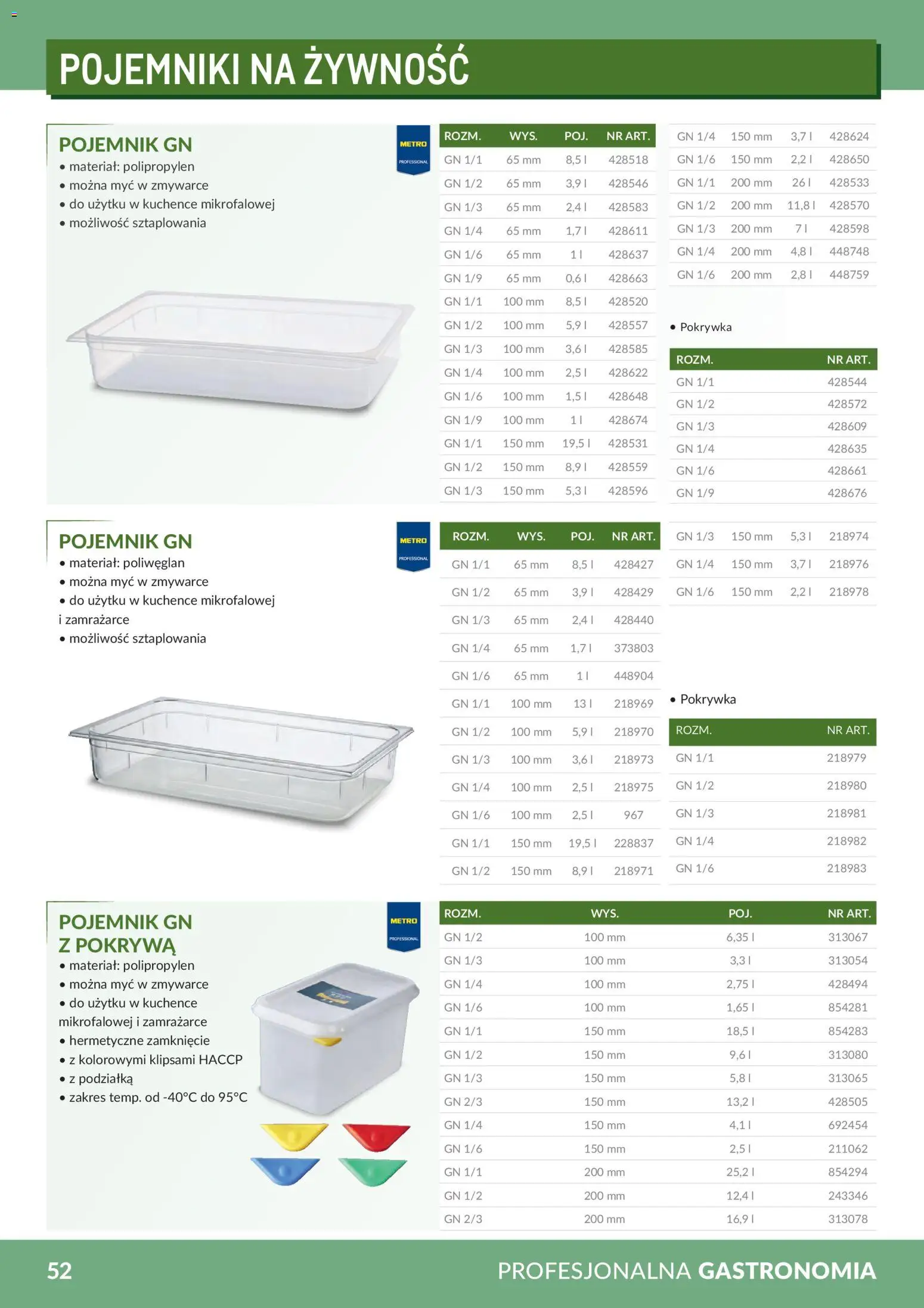 Makro Gazetka - Profesjonalna Gastronomia od 01.02.2026 | Strona: 52 | Produkty: Żywność, Pojemniki na żywność