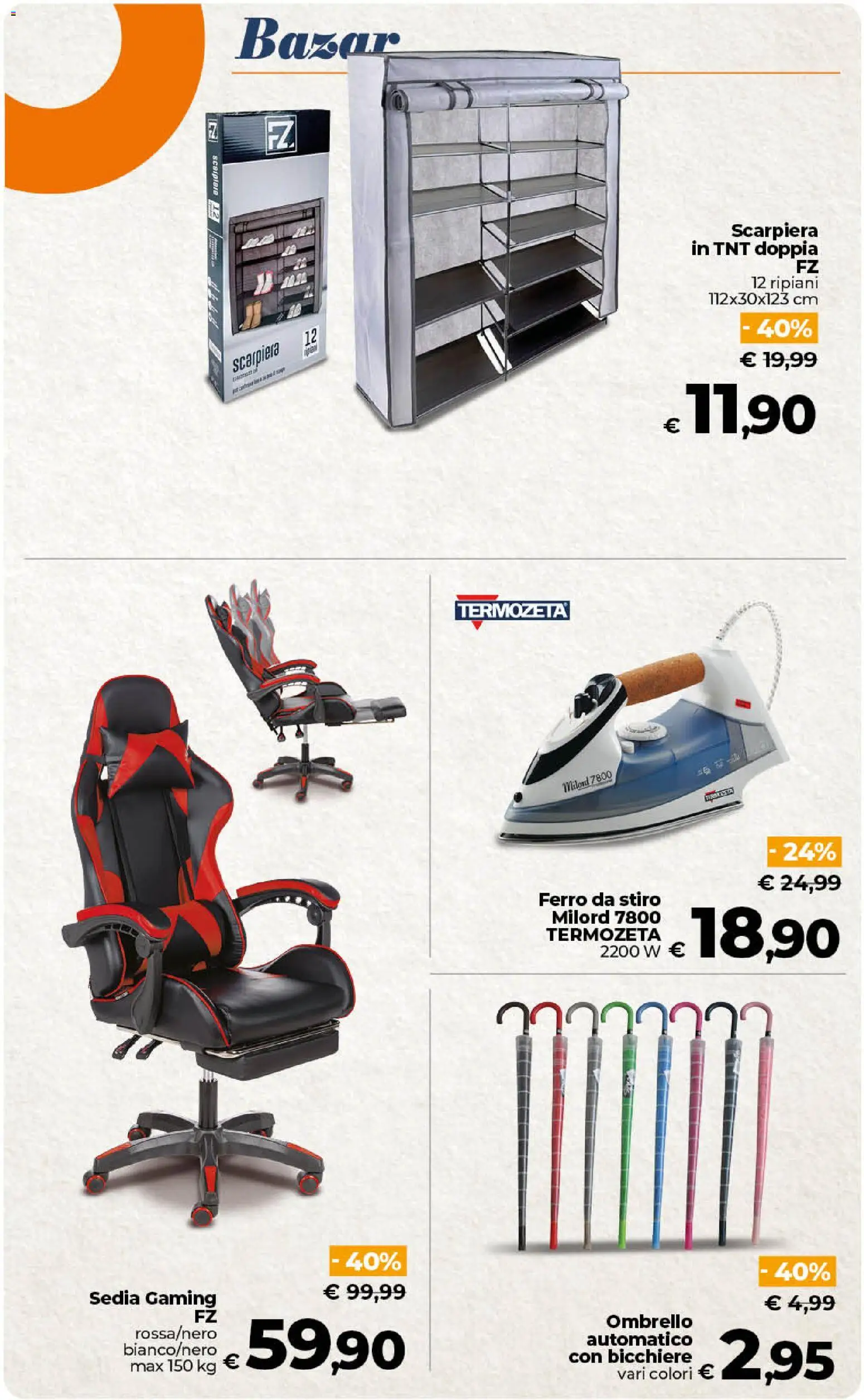 Volantino Ipercoop del 13/10/2026 | Pagina: 54 | Prodotti: Scarpiera, Ferro, Ferro da stiro, Sedia