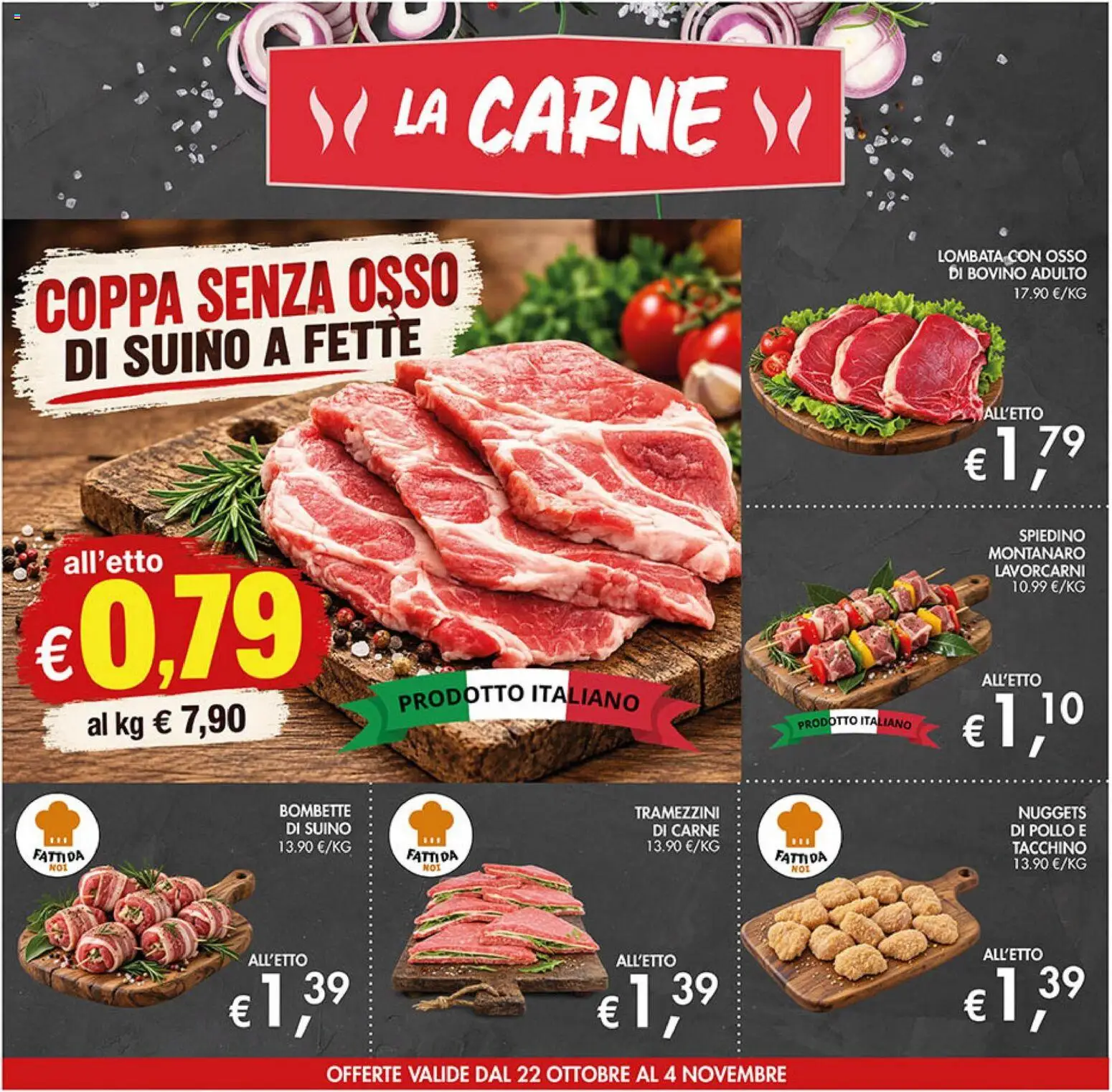 Volantino Coal del 22/10/2026 | Pagina: 6 | Prodotti: Bovino, Nuggets, Tacchino, Carne