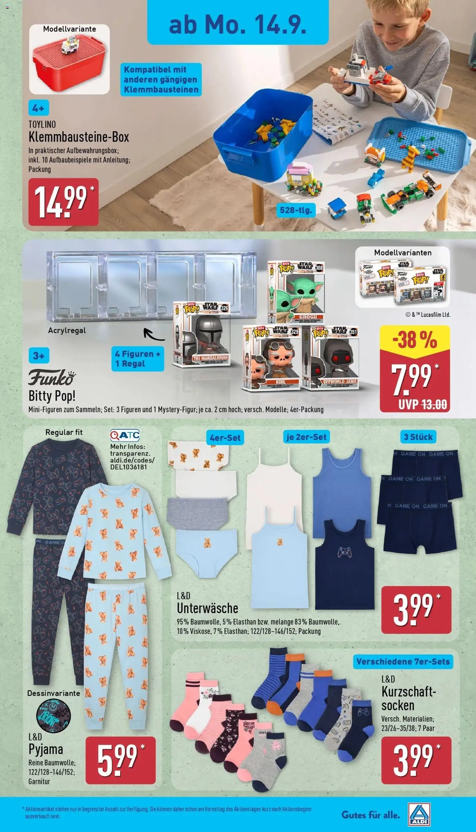 Aldi Aktueller Prospekt (ab 15.09.2026) » Angebote Online | Seite: 17 | Produkte: Regal, Unterwäsche, Socken, Pyjama