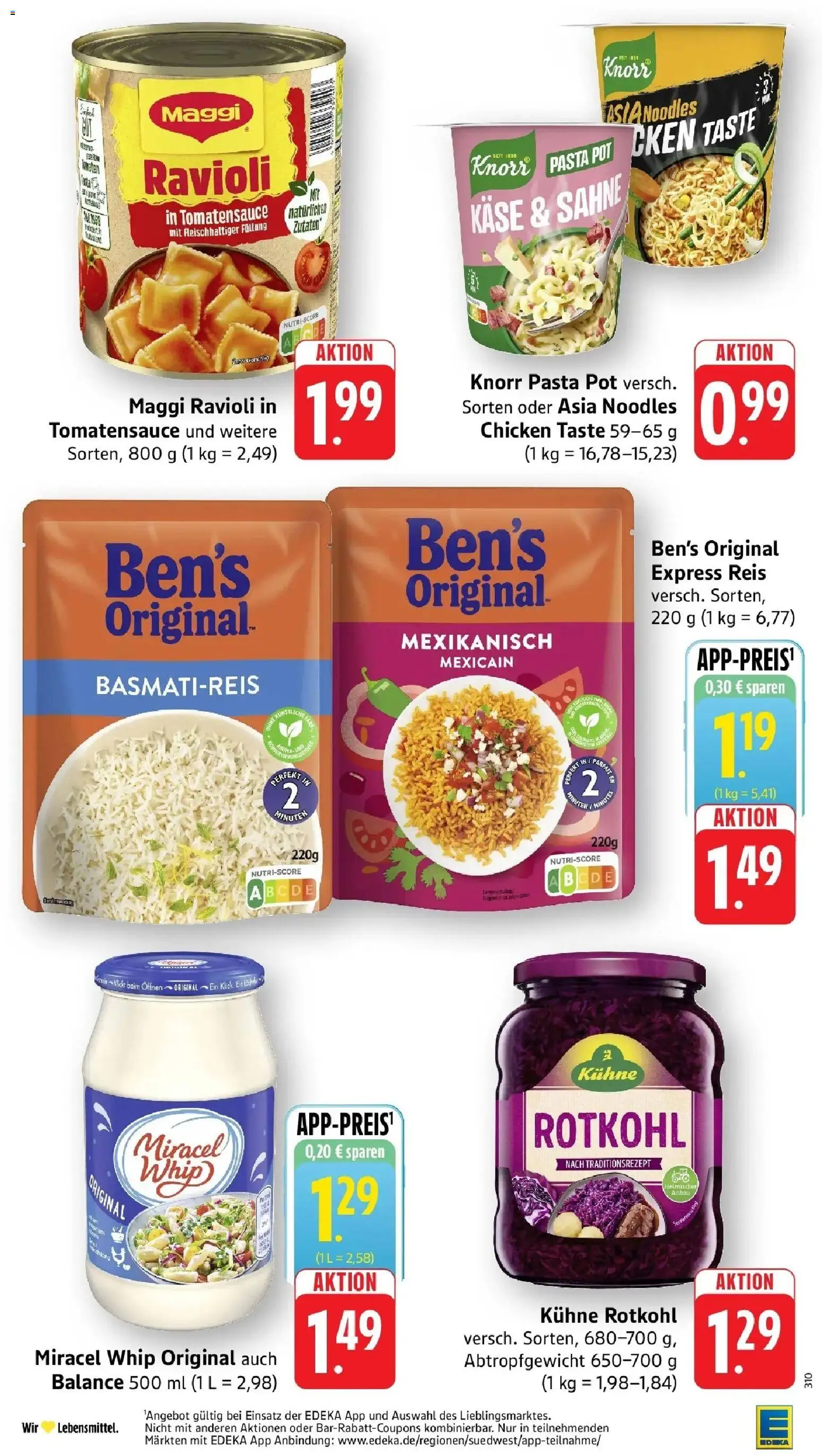 E center Prospekt Freiburg (ab 12.10.2026) zum Blättern | Seite: 29 | Produkte: Käse, Knorr, Miracel whip, Reis