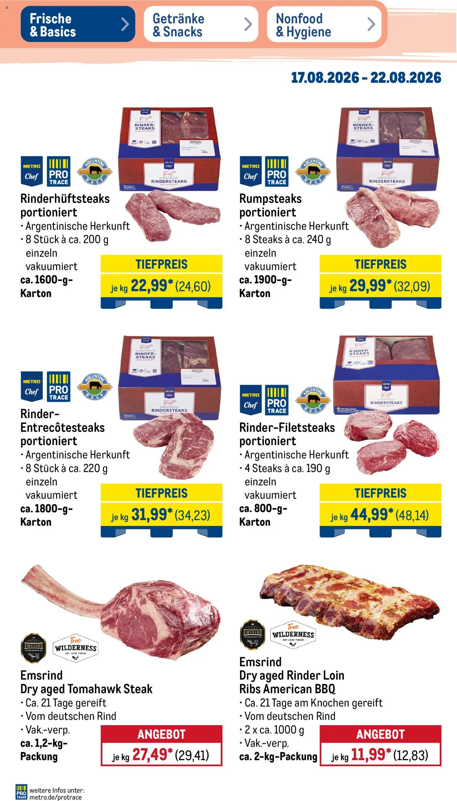 Metro Prospekt – gültig ab 17.08.2026 | Seite: 3 | Produkte: Steak