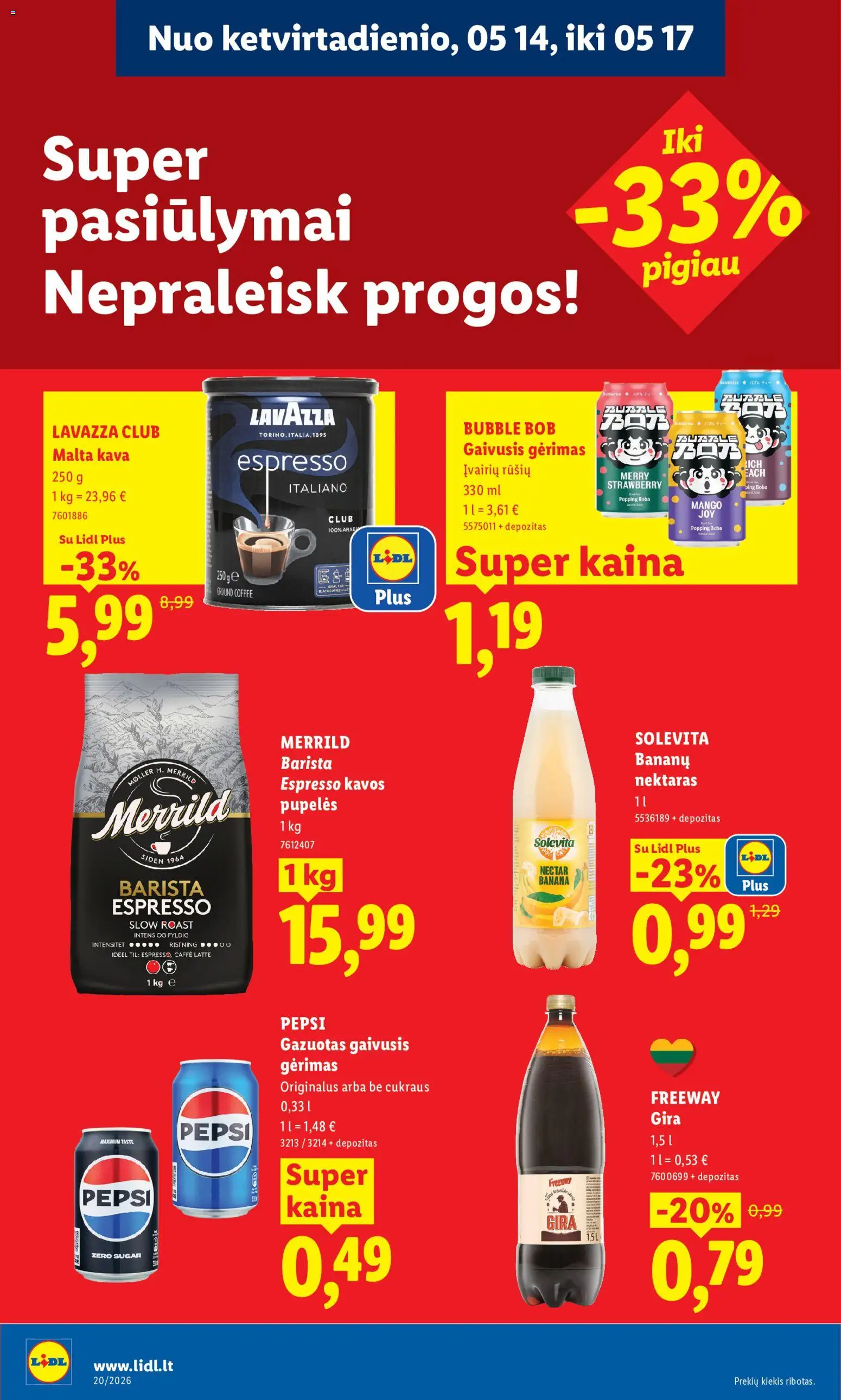 LIDL akcijos nuo 11.05.2026 | Puslapis: 36 | Prekių: Gaivusis gėrimas, Pupelės, Kava