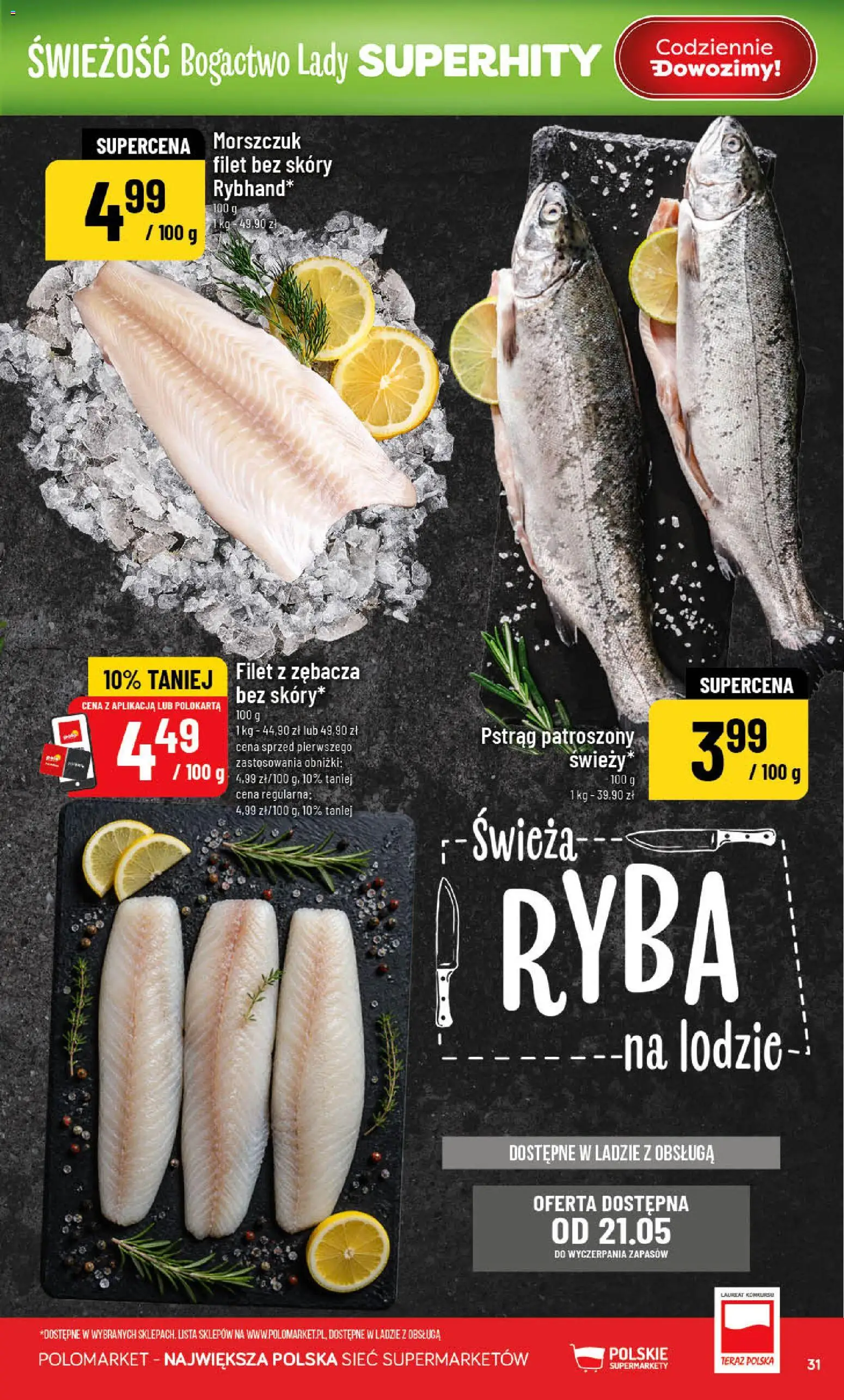 POLOmarket gazetka od 20.05.2026 | Strona: 31 | Produkty: Pstrąg, Morszczuk, Ryba