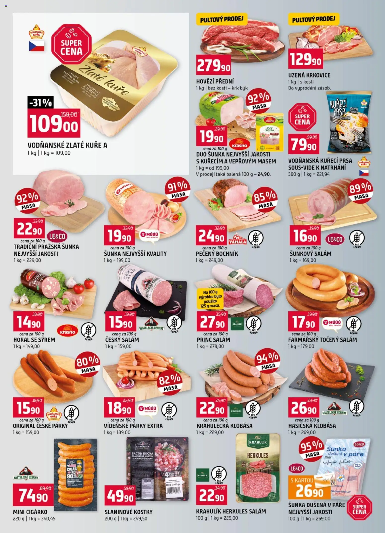 Terno leták od 15.07.2026 | Strana: 2 | Produkty: Kuřecí prsa, Šunka, Pražská šunka, Hovězí přední