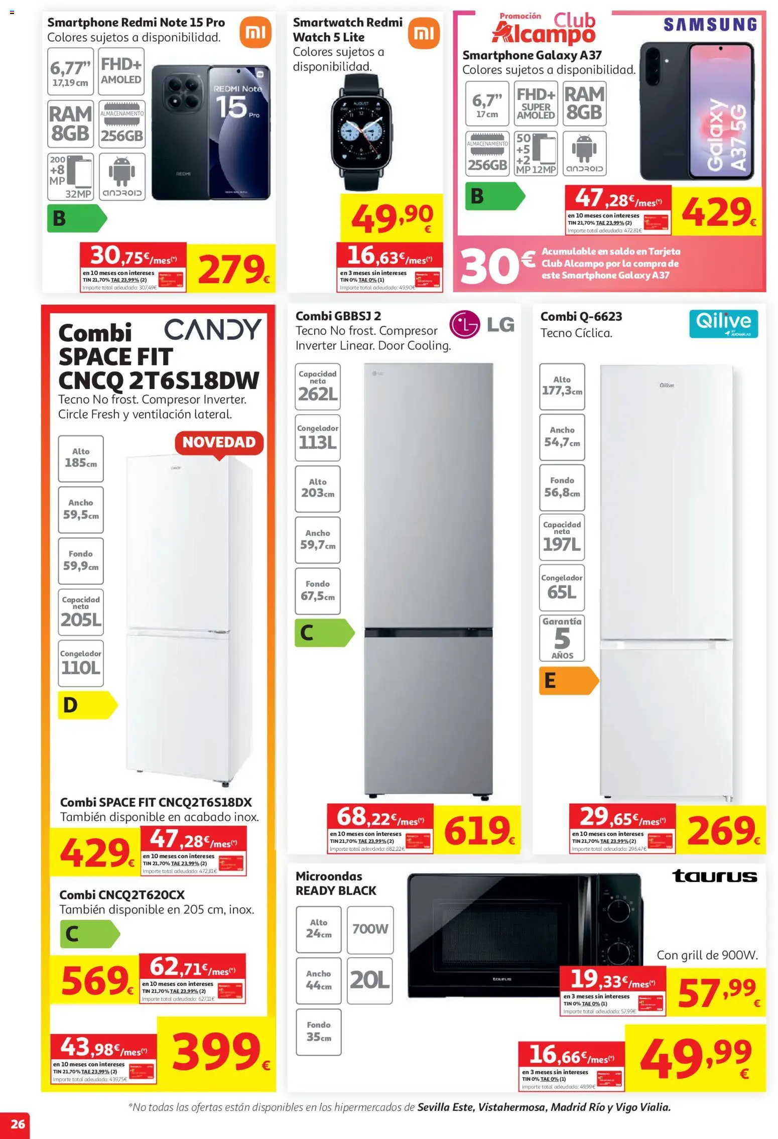 Alcampo folleto │ válido desde el 27/08/2026 | Página: 26 | Productos: Smartphone, Congelador, Combi