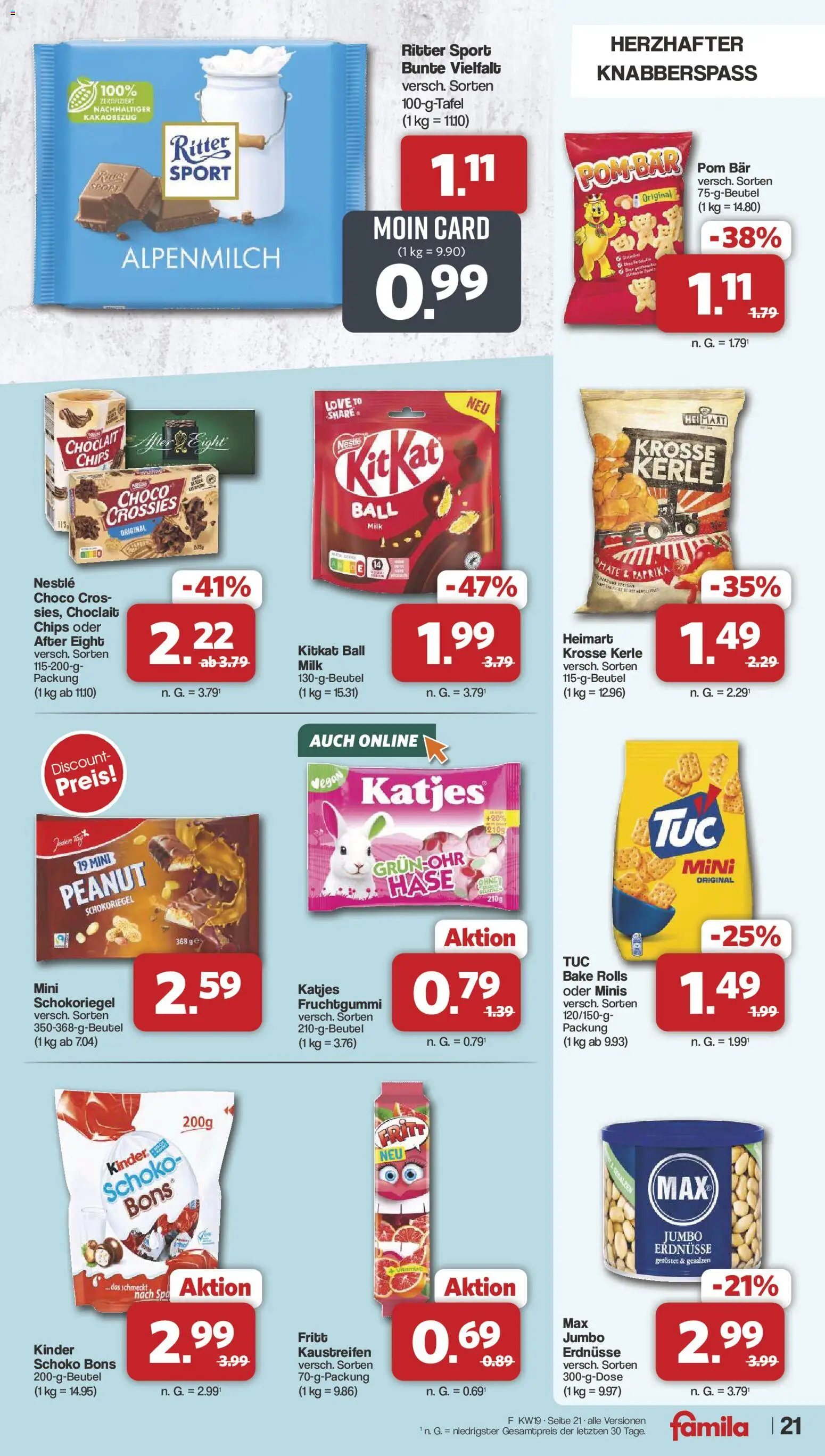 Famila Nordwest Prospekt 	 – gültig ab 04.05.2026 | Seite: 21 | Produkte: Erdnüsse, Ritter sport, Katjes, Paprika