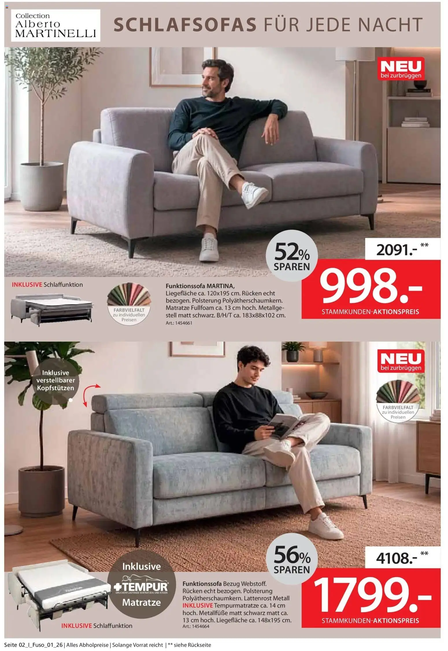 Zurbrüggen Schlafsofa Spezial – gültig ab 10.06.2026 | Seite: 2 | Produkte: Matratze, Lattenrost