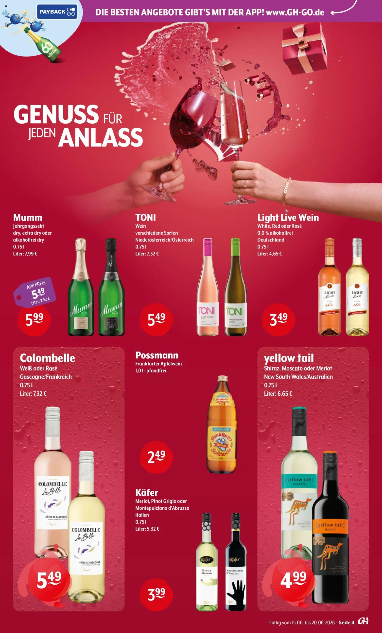 Getränke Hoffmann Prospekt – gültig ab 15.06.2026 | Seite: 4 | Produkte: Merlot, Wein