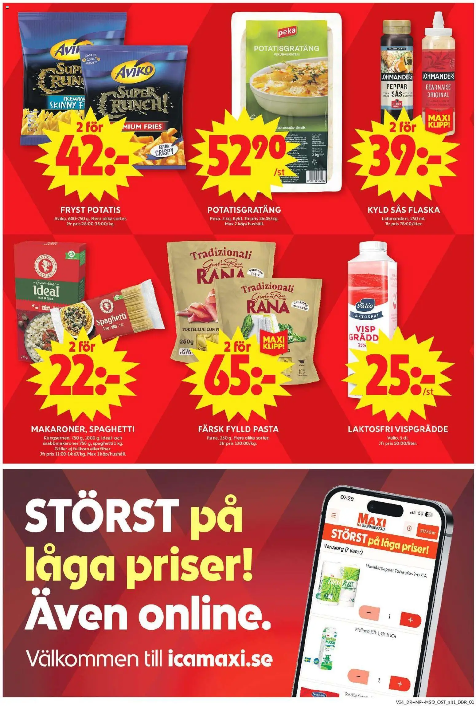ICA Maxi reklamblad aktuell från 17/08/2026 | Sida: 7 | Produkter: Tortilla, Peppar, Mjölk, Pasta