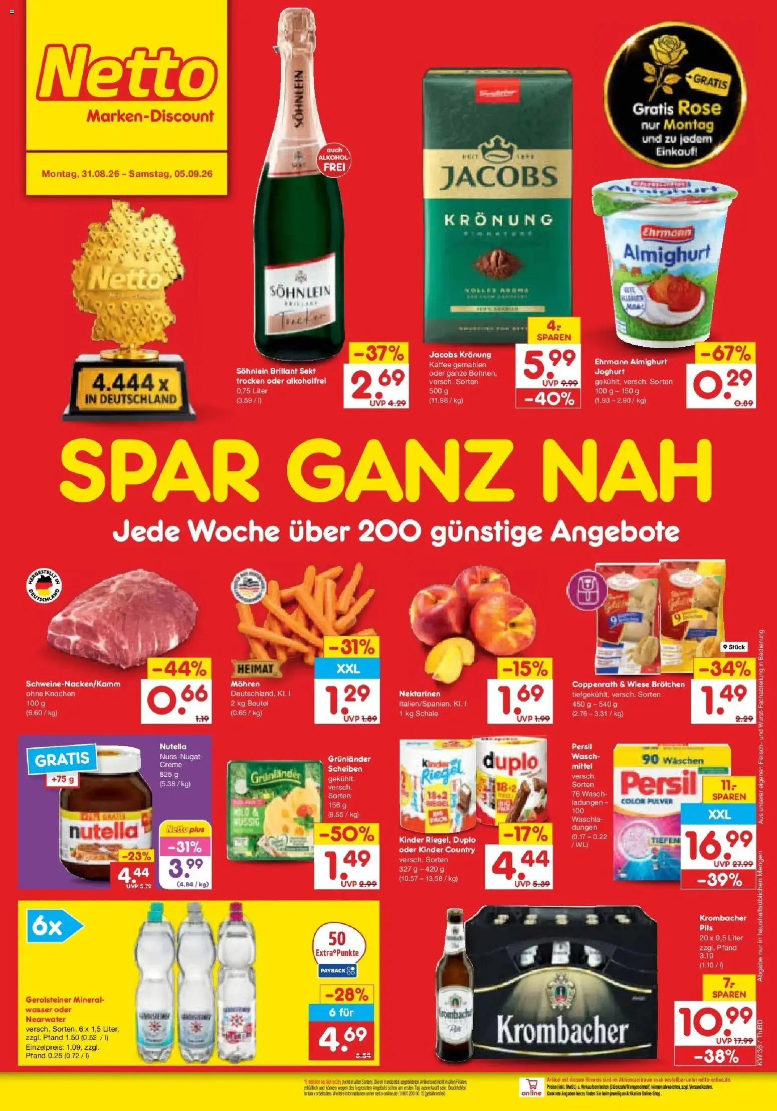 Netto Marken-Discount Prospekt Thiendorf – gültig ab 31.08.2026 | Seite: 2 | Produkte: Nektarinen, Pils, Creme, Mohren