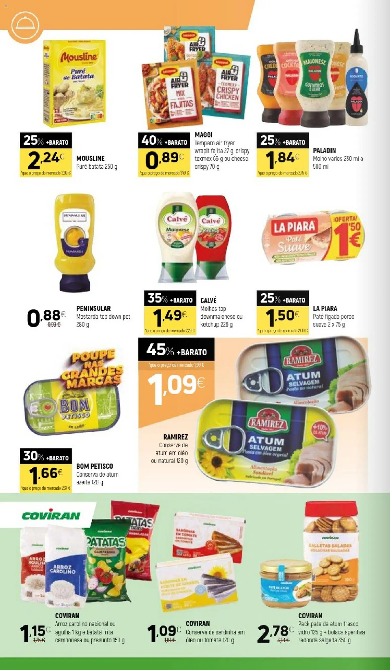 Coviran folheto │ válido de 14/07/2026 | Página: 8 | Produtos: Air fryer, Batata frita, Saladas, Presunto