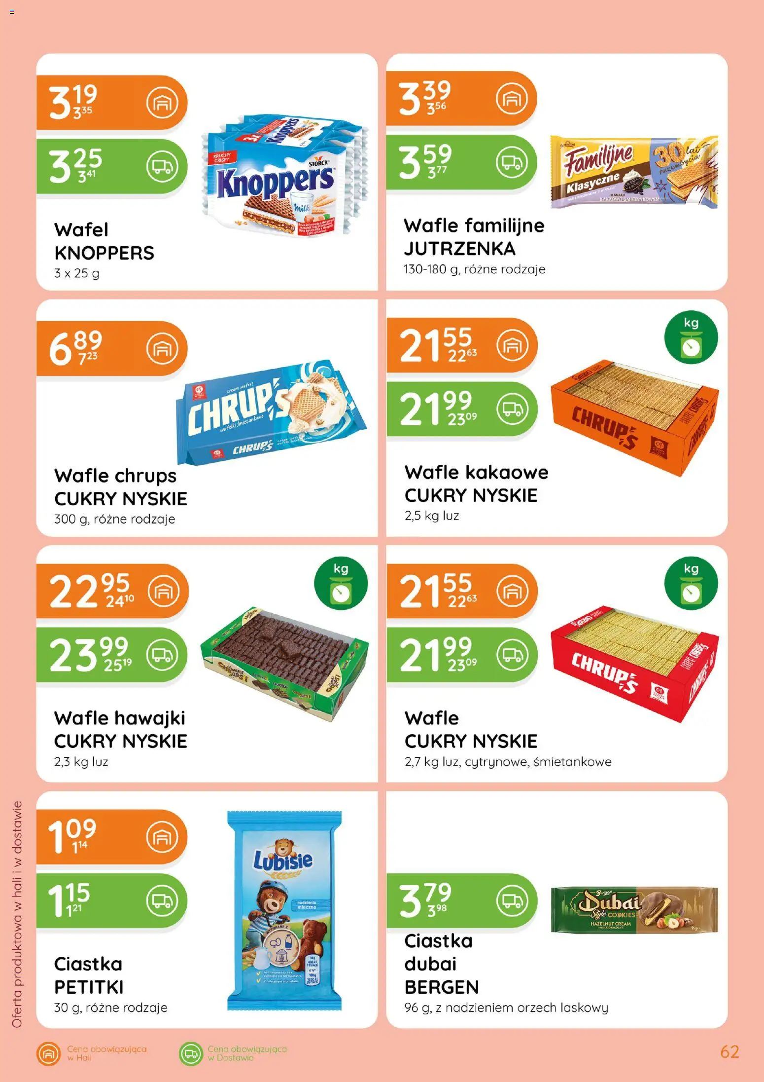 Eurocash gazetka od 15.10.2026 | Strona: 62 | Produkty: Knoppers, Wafle, Ciastka