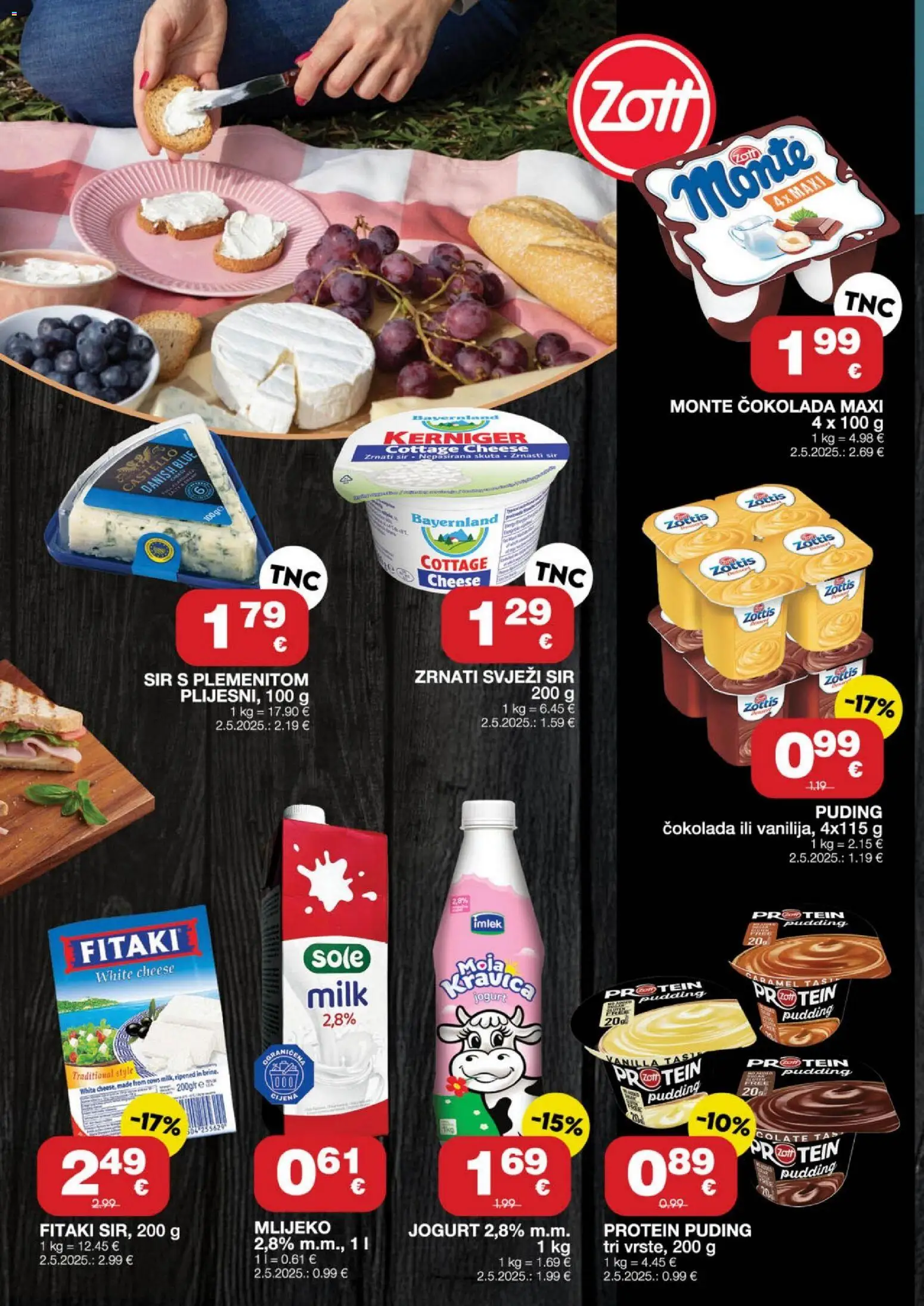 Stanić Diskont katalog | vrijedi od 29.04.2026 | Stranica: 9 | Proizvodi: Protein puding, Mlijeko, Sir, Svježi sir