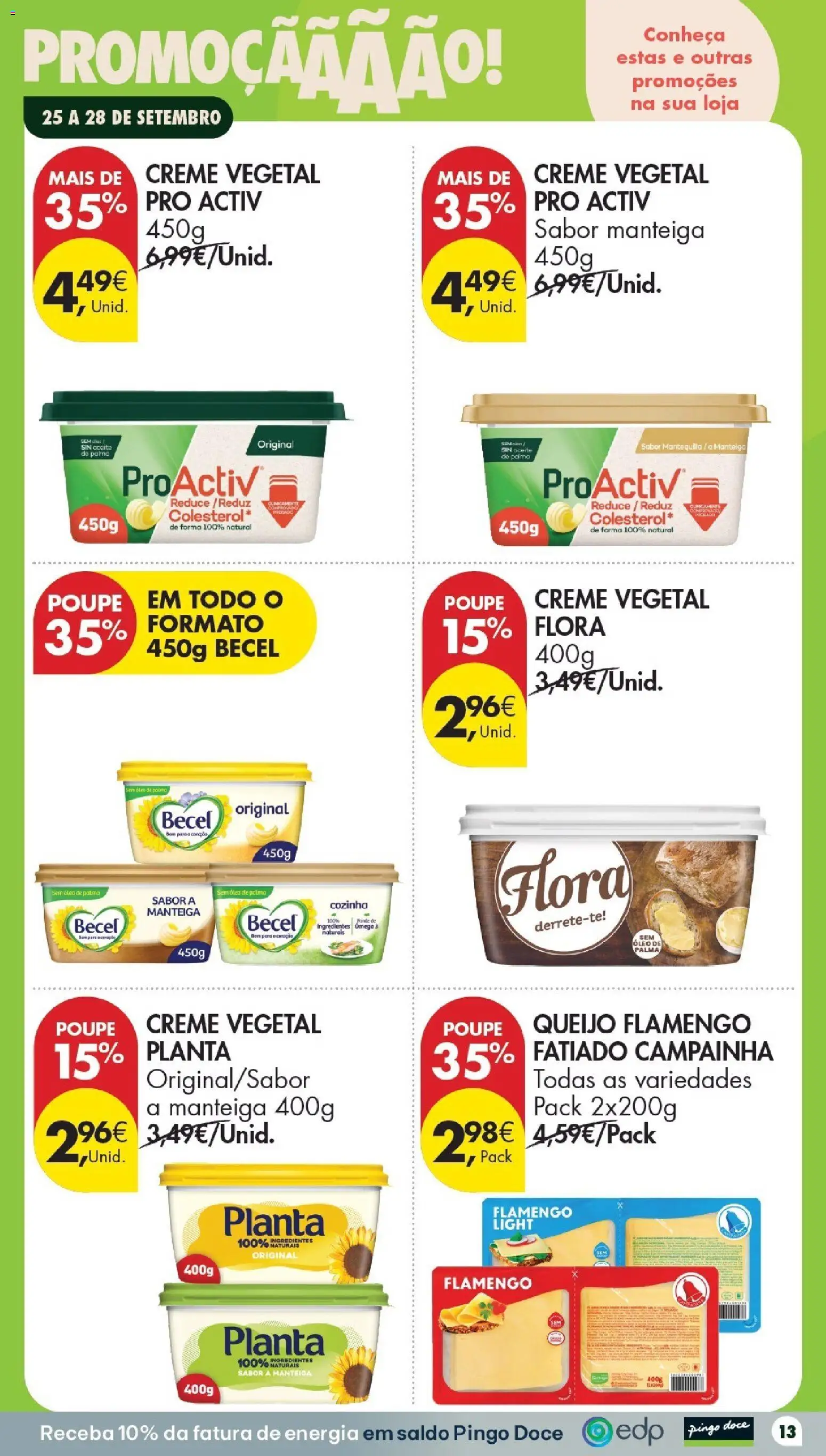 Pingo Doce Poupe este Fim de Semana │ válido de 25/09/2026 | Página: 13 | Produtos: Creme vegetal, Campainha, Queijo, Creme