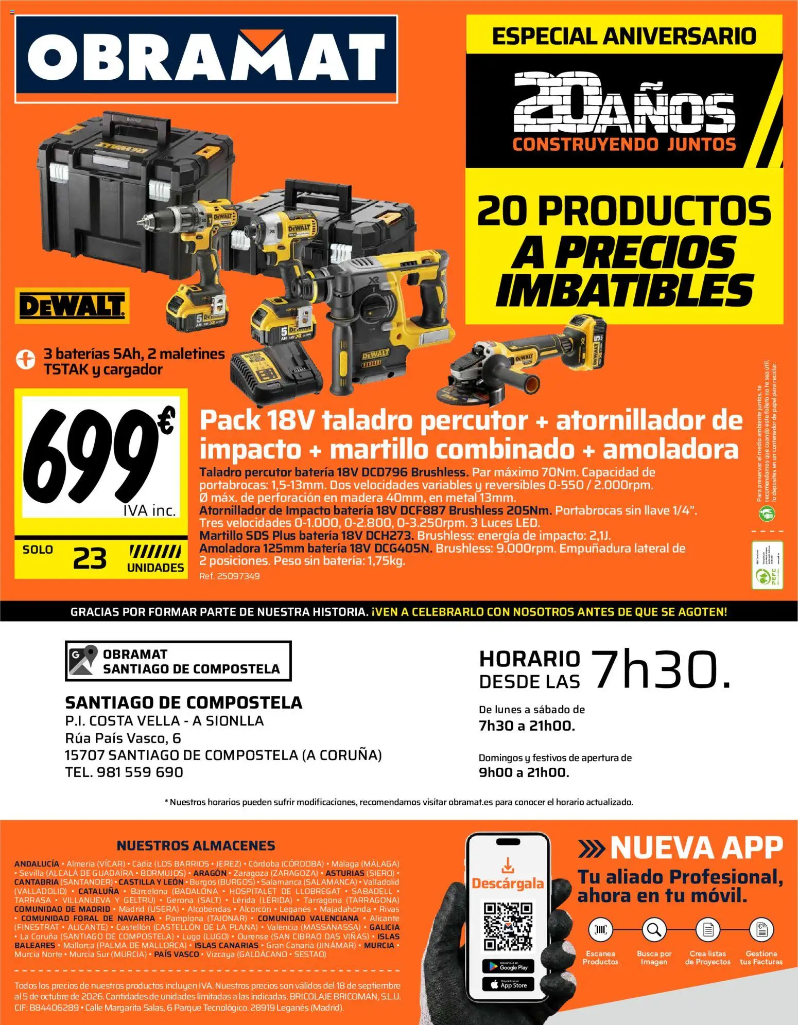 Obramat - Santiago de Compostela │ válido desde el 18/09/2026 | Página: 8 | Productos: Taladro percutor, Té, Peso, Batería