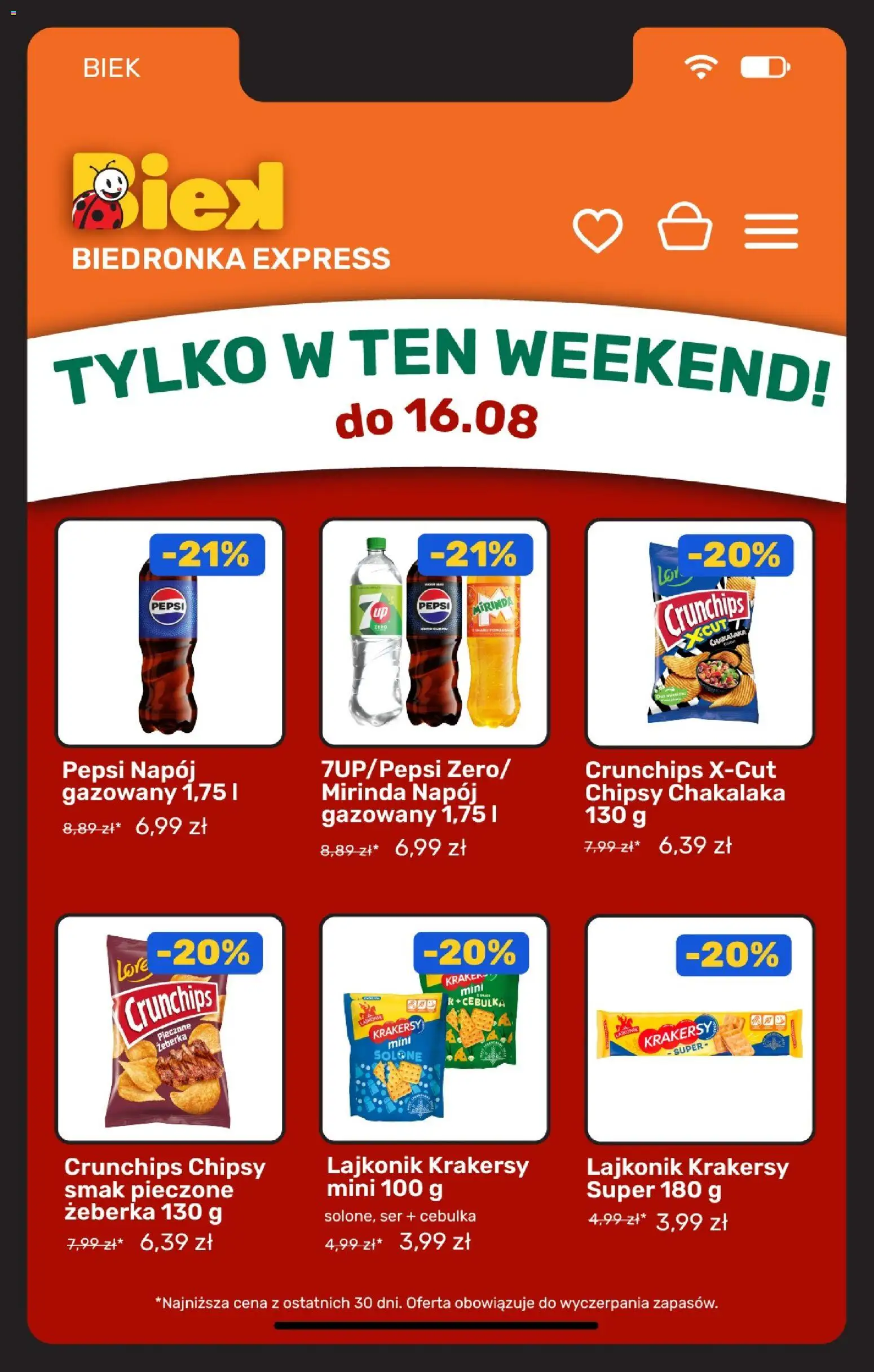 Biedronka gazetka - Biek od 13.08.2026 | Strona: 6 | Produkty: Żeberka, Chipsy, Krakersy, Ser
