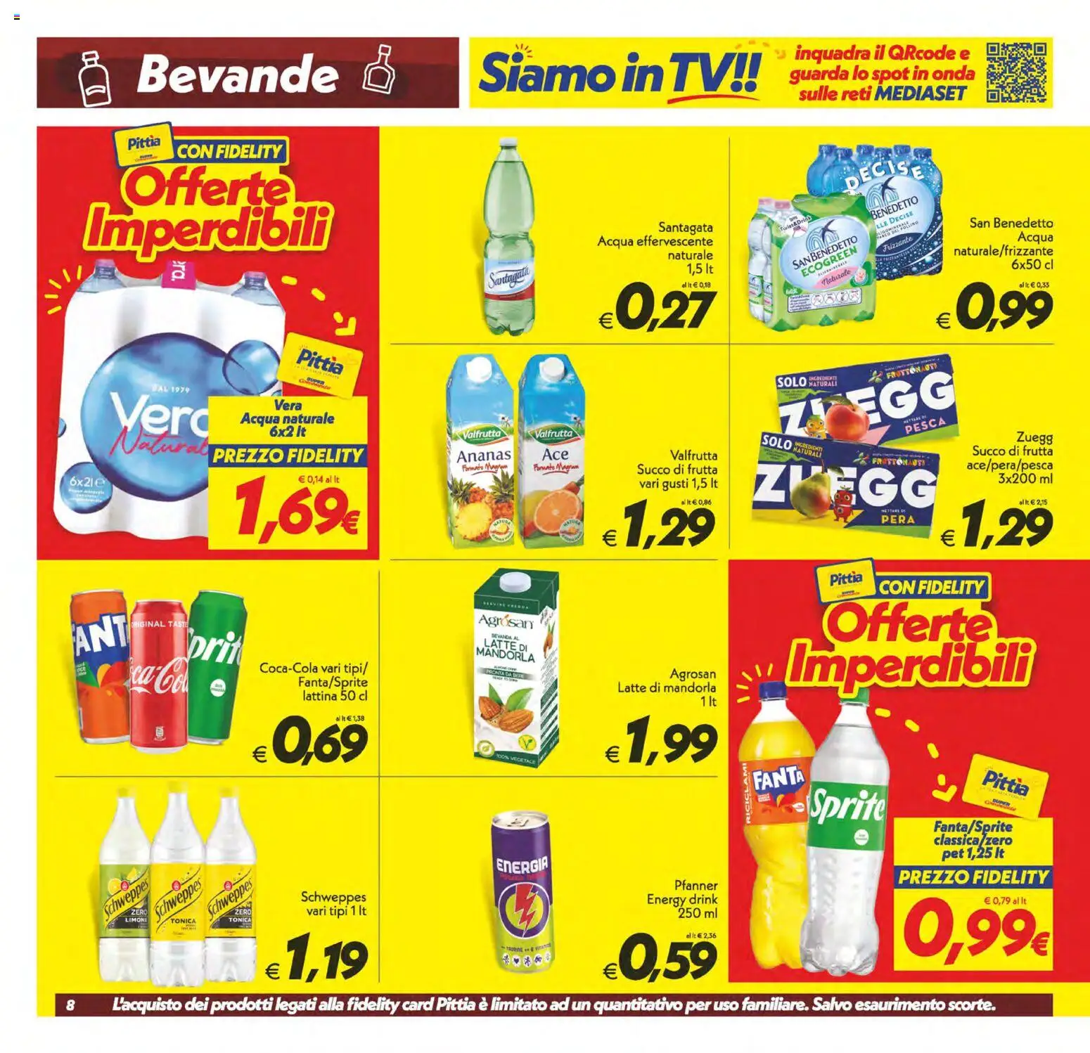 Volantino SuperConveniente del 09.06.2026 | Pagina: 8 | Prodotti: Acqua, Frutta, Fanta, Succo di frutta