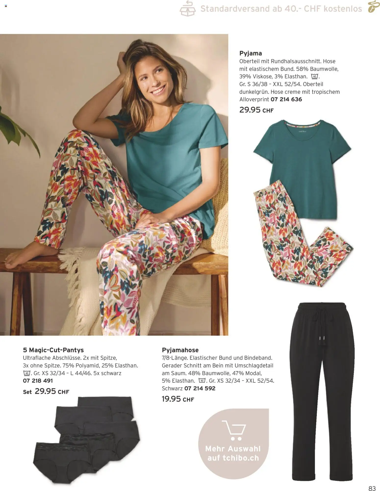 Tchibo aktionen – gültig ab 01.07.2026 | Seite: 83 | Produkte: Hose, Pyjama, Creme
