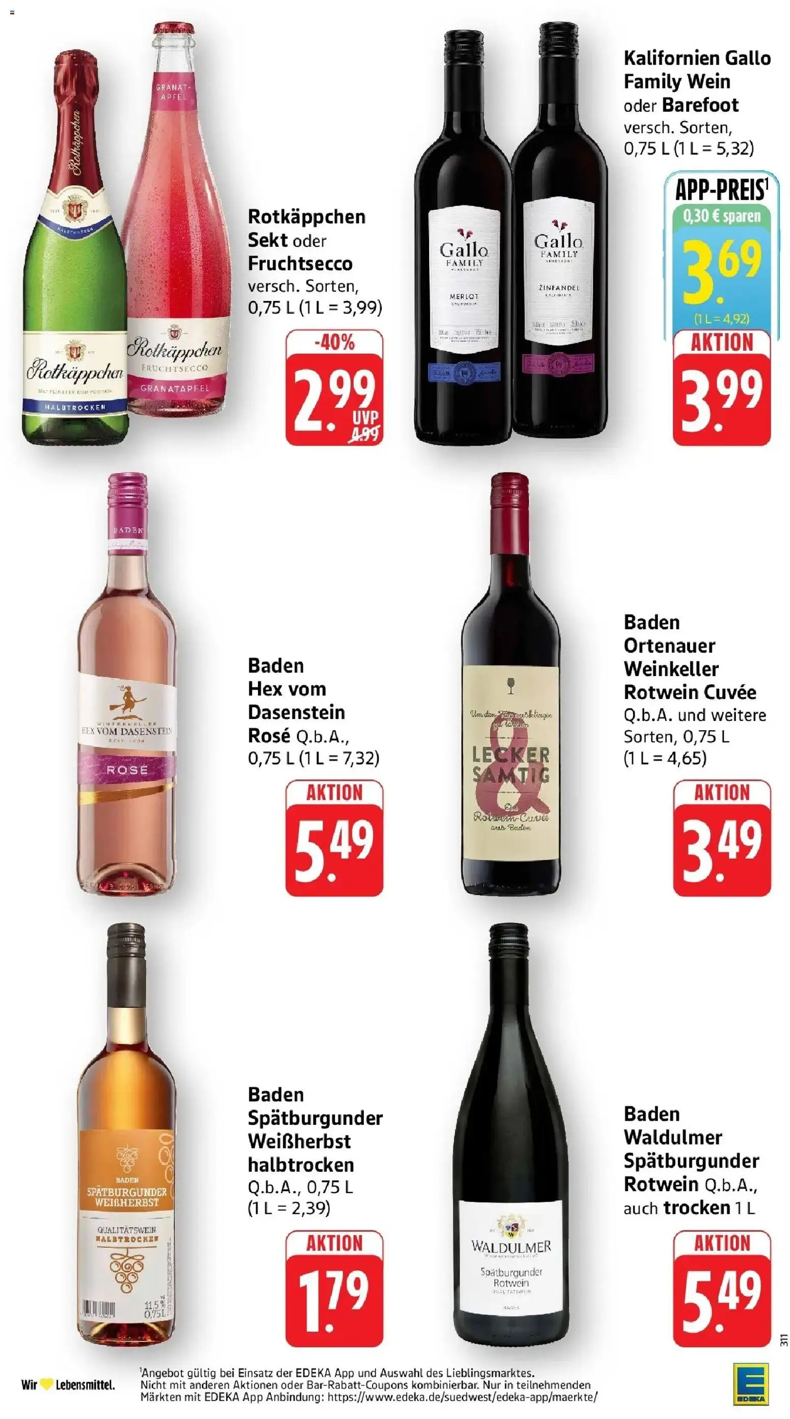 Edeka Prospekt Karlsbad-Langensteinbach (ab 28.09.2026) » Angebote Online | Seite: 32 | Produkte: Granatapfel, Rotwein, Sekt, Äpfel