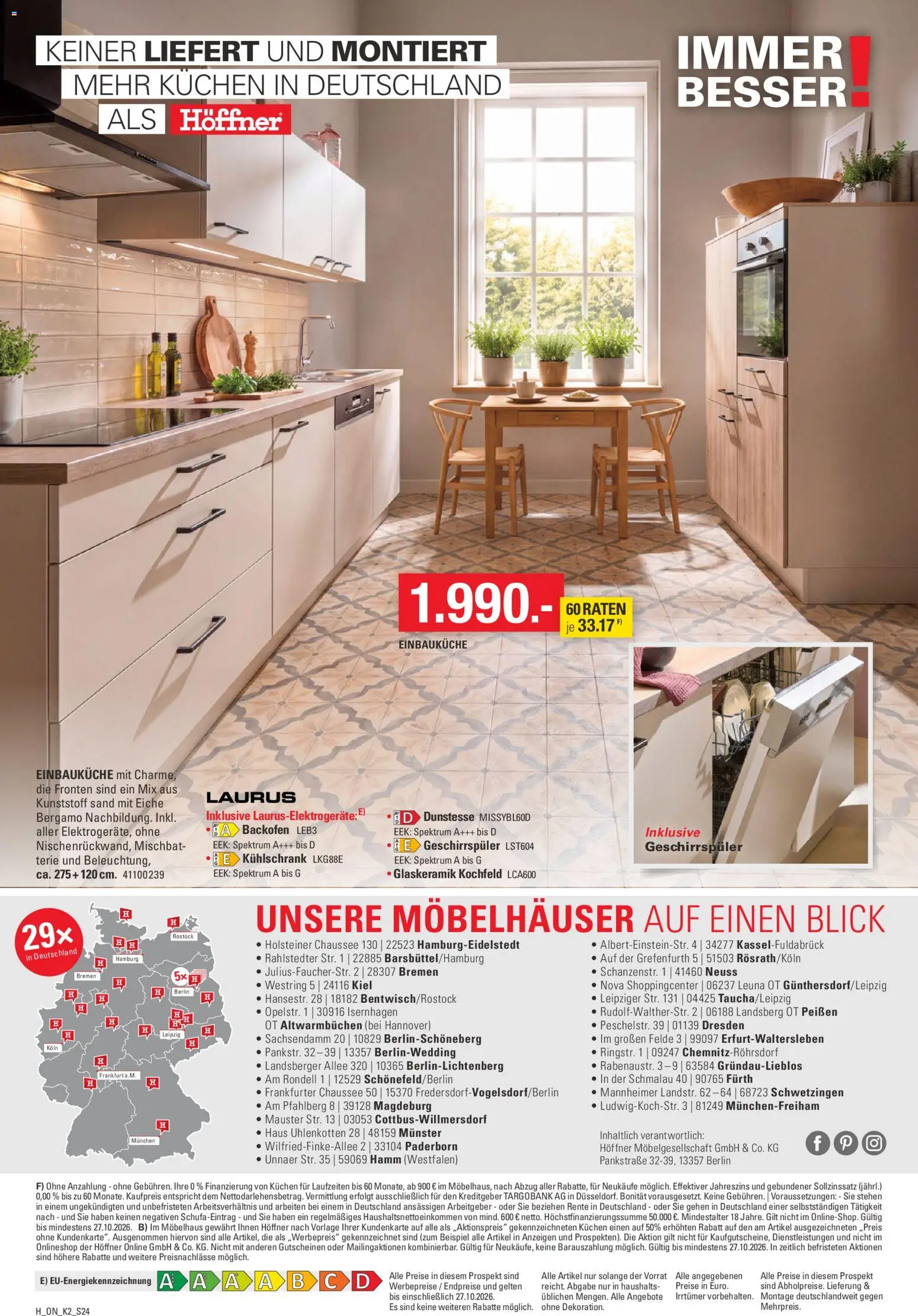 Höffner Prospekt KüchenSpezial – gültig ab 25.09.2026 | Seite: 24 | Produkte: Geschirrspüler, Einbauküche, Kochfeld, Backofen
