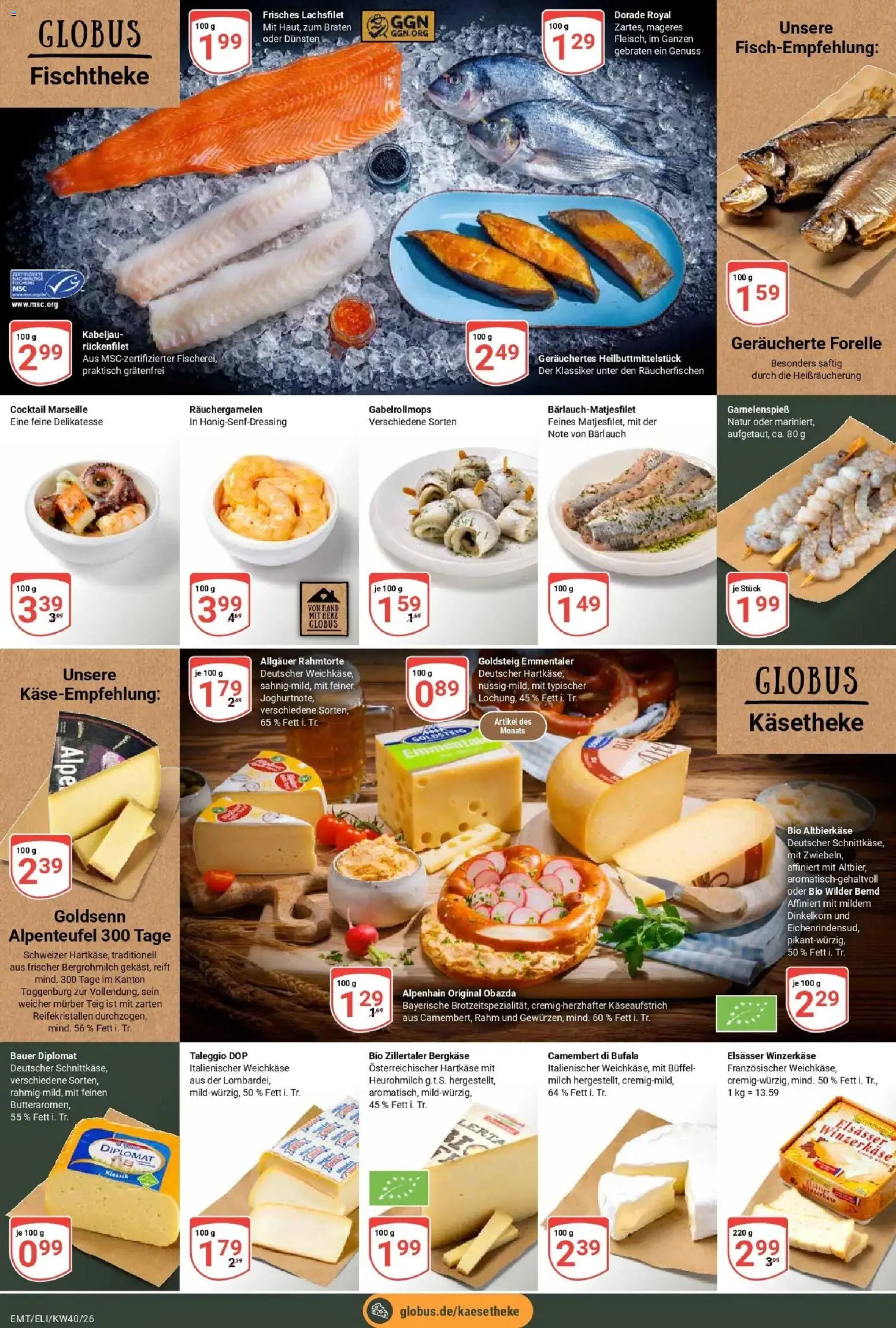 Globus Prospekt Erfurt-Linderbach (ab 28.09.2026) » Angebote online | Seite: 11 | Produkte: Dorade, Milch, Camembert