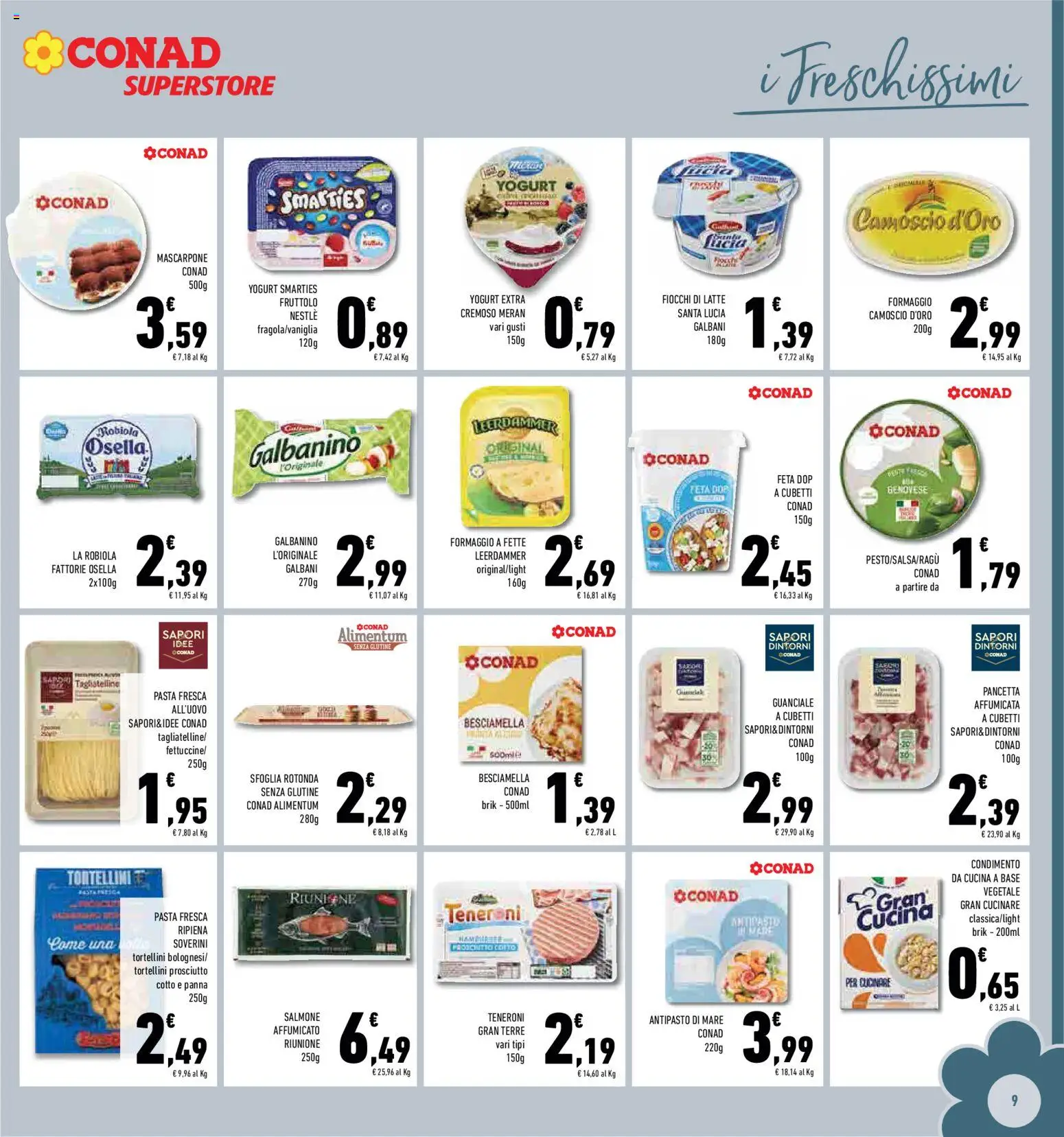 Volantino Conad del 11.03.2026 | Pagina: 9 | Prodotti: Salmone, Pasta sfoglia, Pancetta, Prosciutto