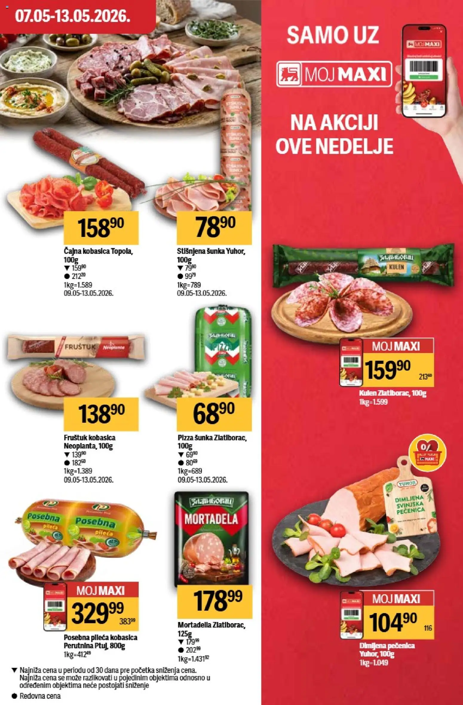 Maxi katalog - važi od 07.05.2026 | Strana: 15 | Proizvode: Kulen, Šunka, Pizza šunka, Kobasica