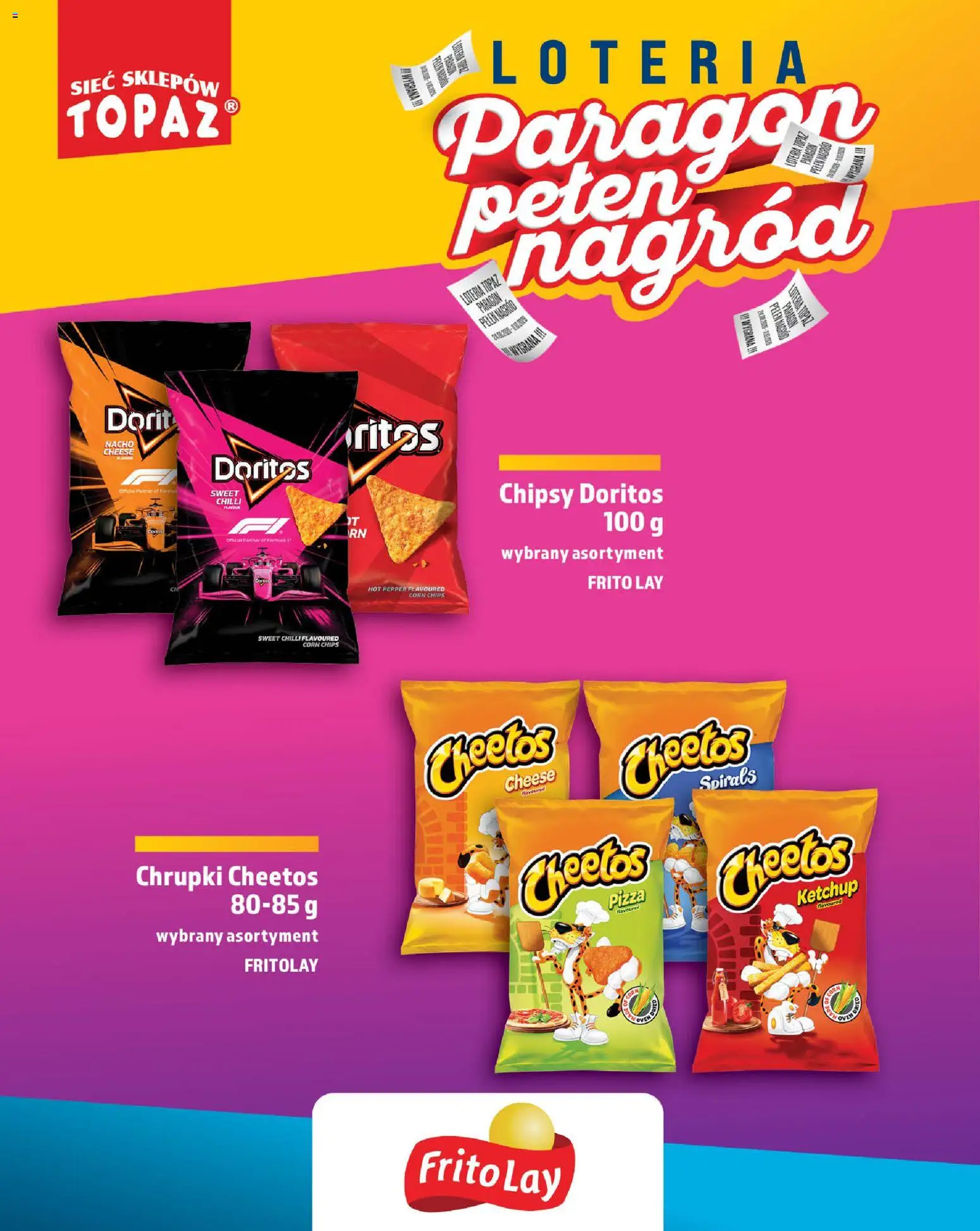 Topaz gazetka - Loteria Paragonowa od 24.08.2026 | Strona: 94 | Produkty: Chipsy, Ketchup, Chrupki, Doritos