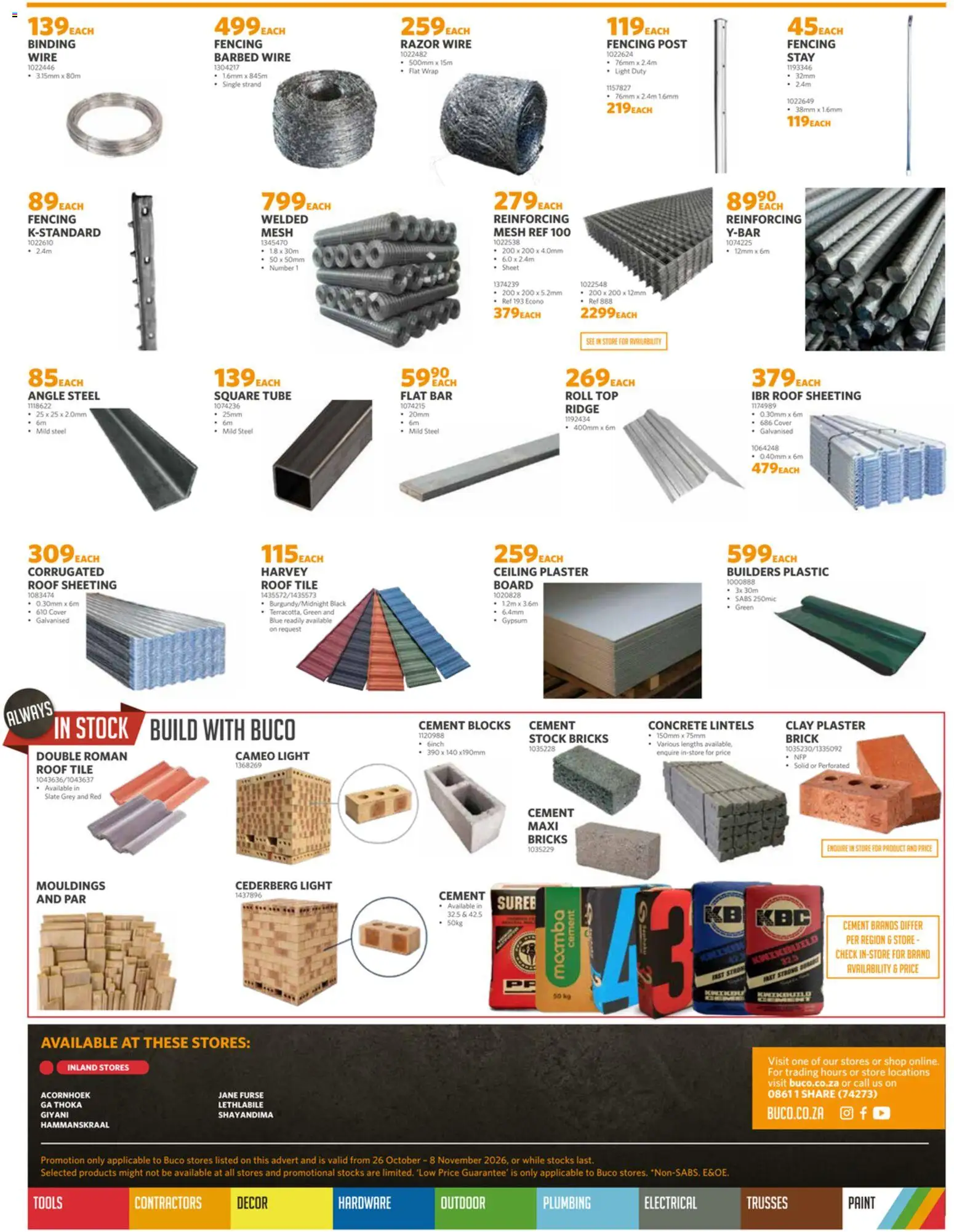 New BUCO catalogue – valid from 26/10/2026 | Page: 8
