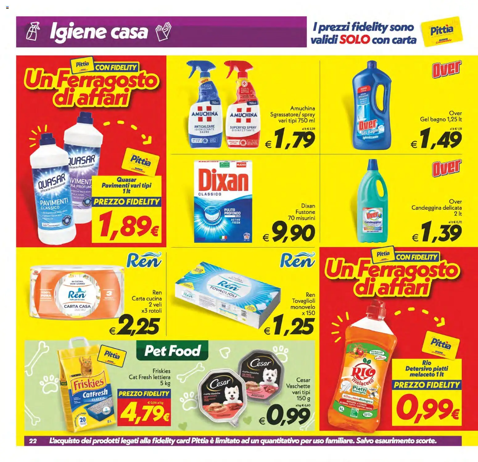 Volantino SuperConveniente del 11/08/2026 | Pagina: 22 | Prodotti: Piatti, Candeggina, Anticalcare, Bagno