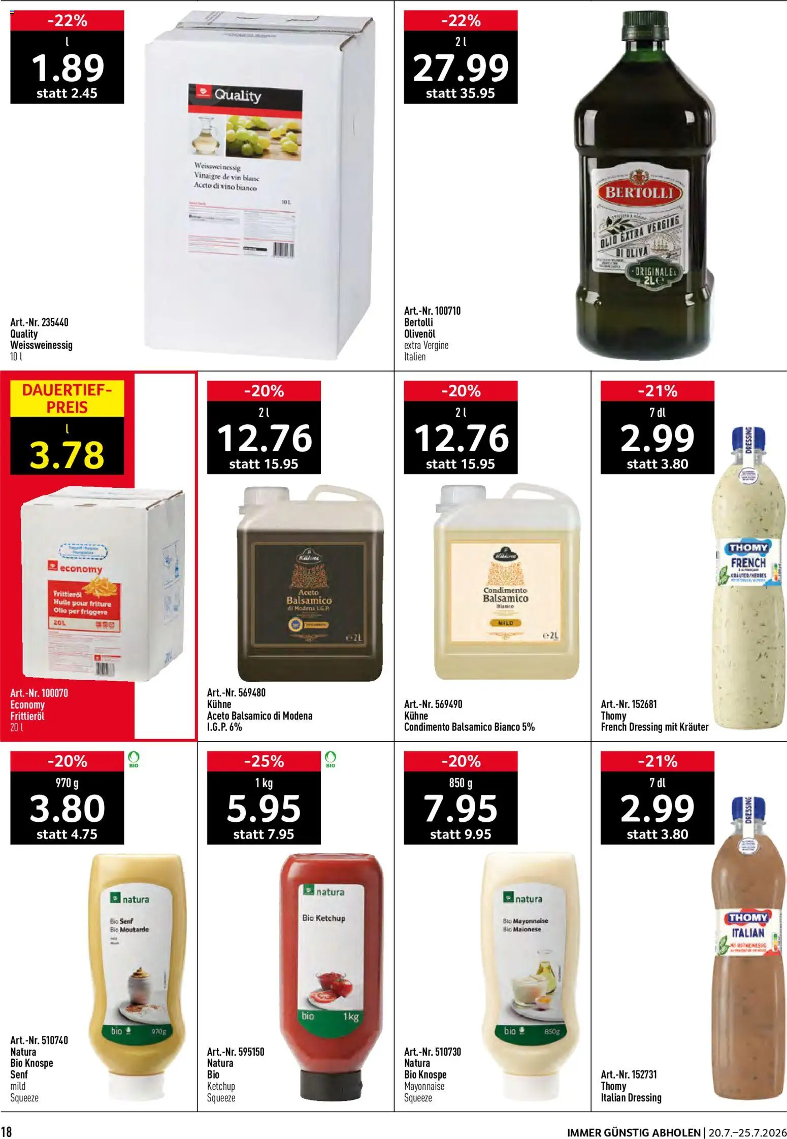 Prodega aktionen – gültig ab 20.07.2026 | Seite: 18 | Produkte: Dressing, Ketchup, Mayonnaise, Hülle