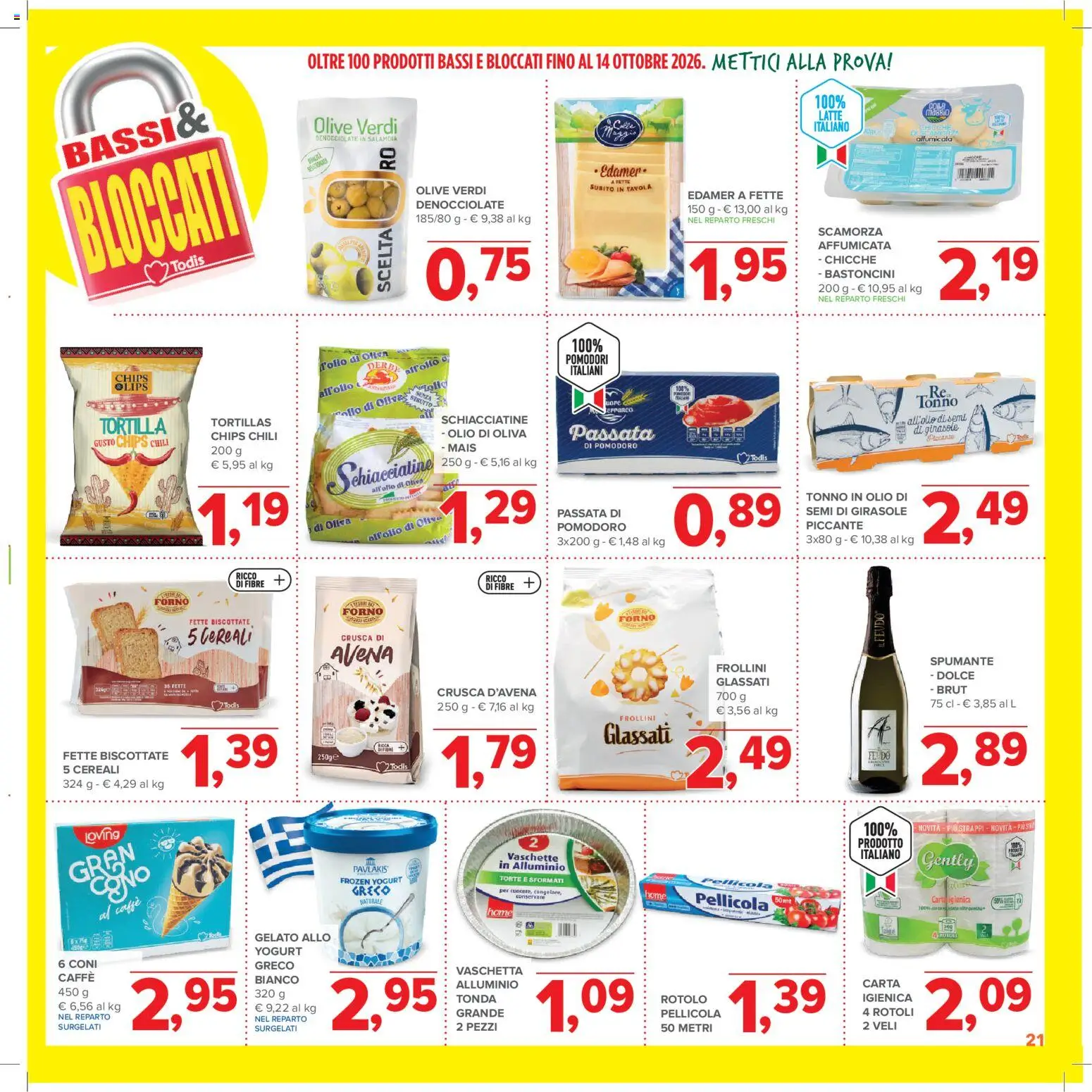 Volantino Todis del 03/09/2026 | Pagina: 21 | Prodotti: Pomodoro, Mais, Frollini, Vaschette