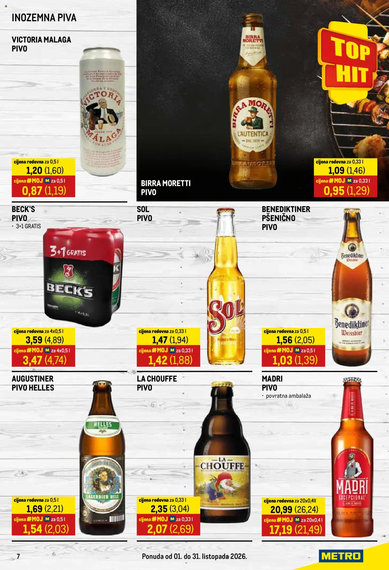 Metro katalog | vrijedi od 01.10.2026 | Stranica: 7 | Proizvodi: Pivo