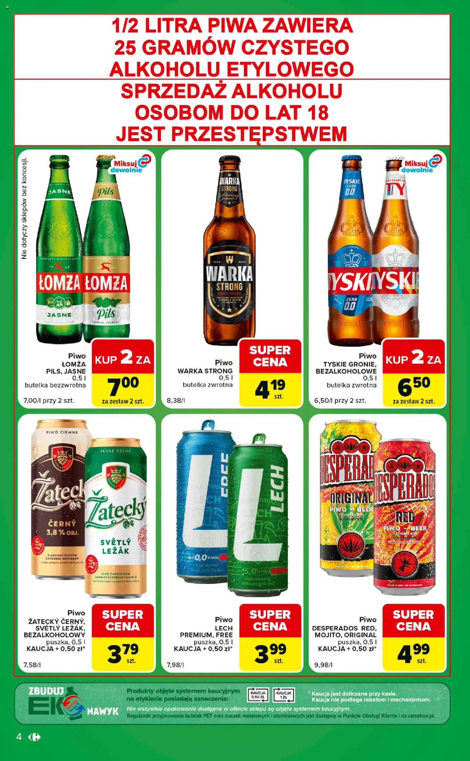 Carrefour gazetka - Express od 14.07.2026 | Strona: 4 | Produkty: Leżak, Warka, Tyskie, Piwo
