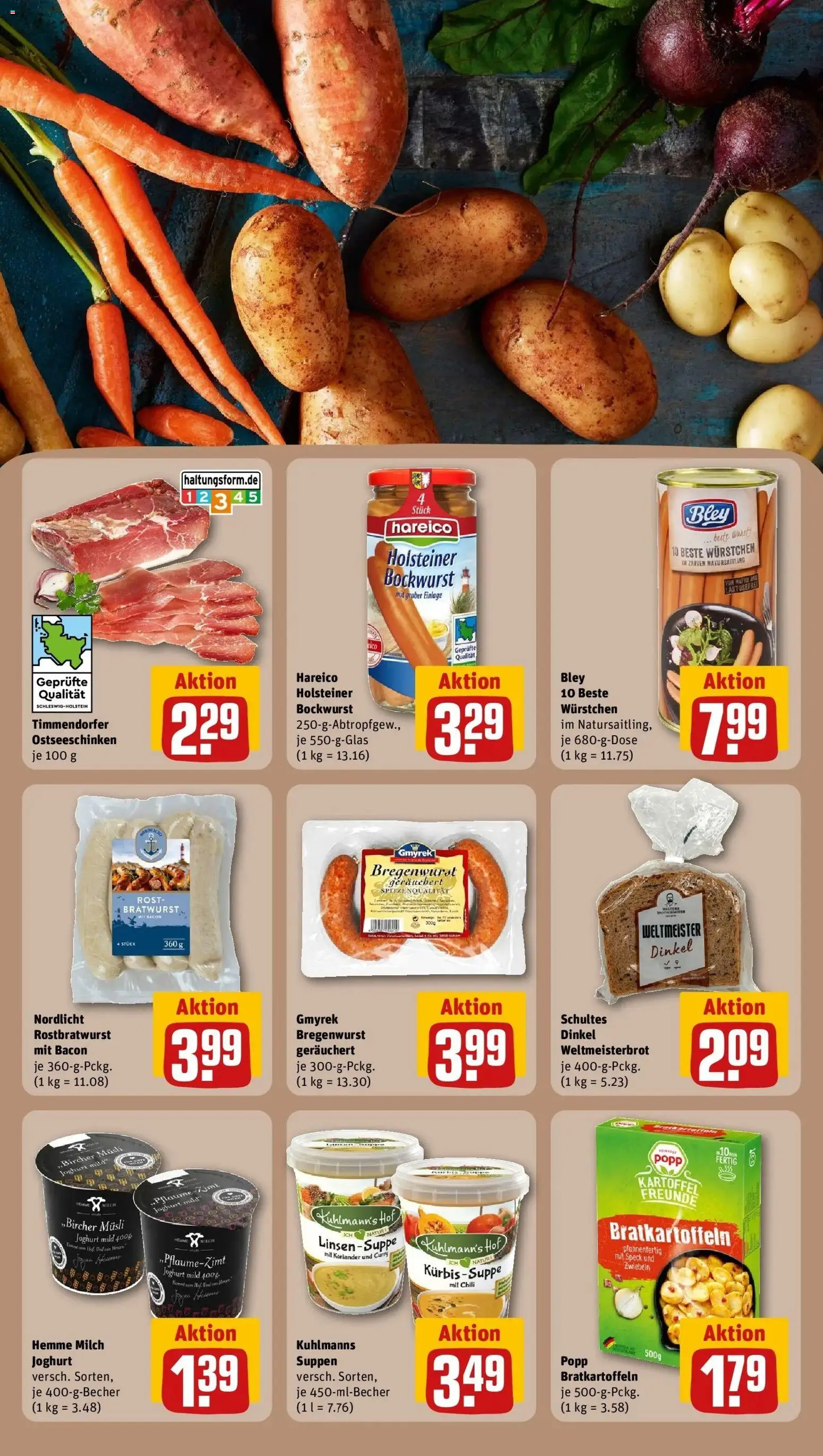 REWE Prospekt ab 26.10.2026 zum Blättern » Angebote | Seite: 25 | Produkte: Bockwurst, Milch, Bratwurst, Zwiebeln