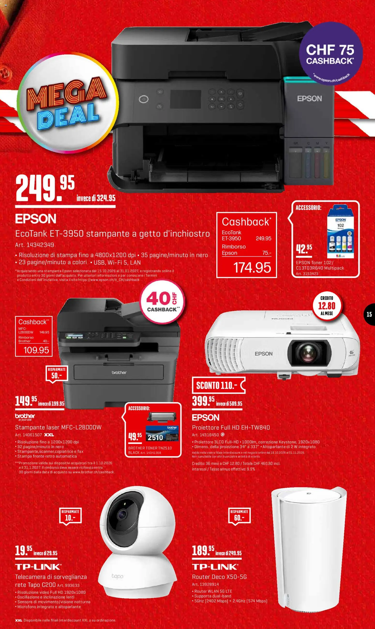 Interdiscount aktionen IT – gültig ab 19.10.2026 | Seite: 15 | Produkte: Video, Toner, Epson