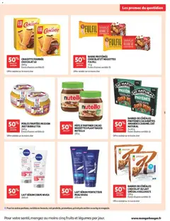 Auchan - Prévisualisation de BARRES DE CÉRÉALES PROTÉINES CACAHUÈTES AMANDES CARAMEL EAT NATURAL, 3 x 40 g valide à partir de 30/06/2026 | Page: 5 | Produits: Nutella, Lait, Beurre, Amandes