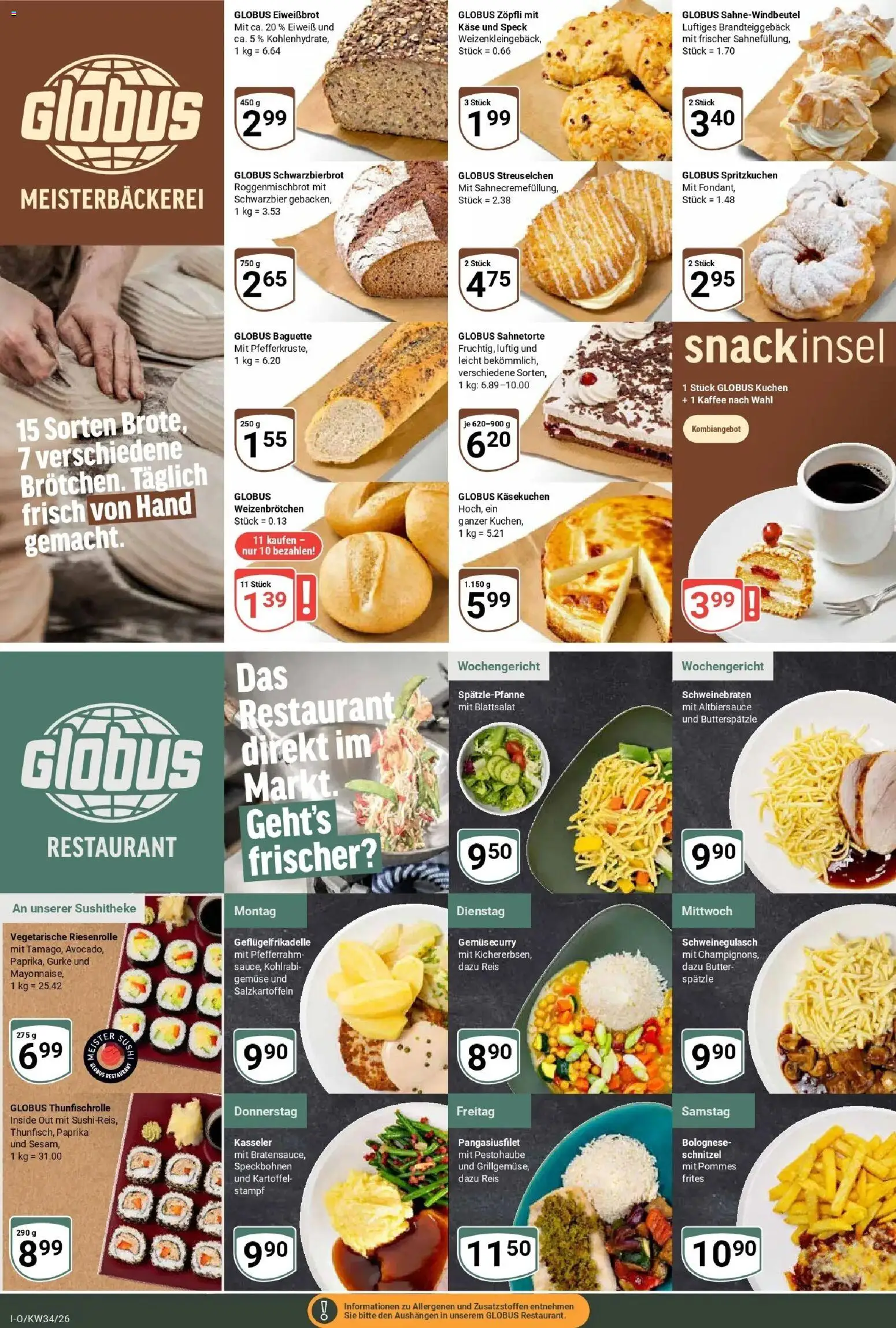 Globus Prospekt Idar-Oberstein (ab 17.08.2026) » Angebote online | Seite: 8 | Produkte: Kaffee, Kohlrabi, Paprika, Kuchen