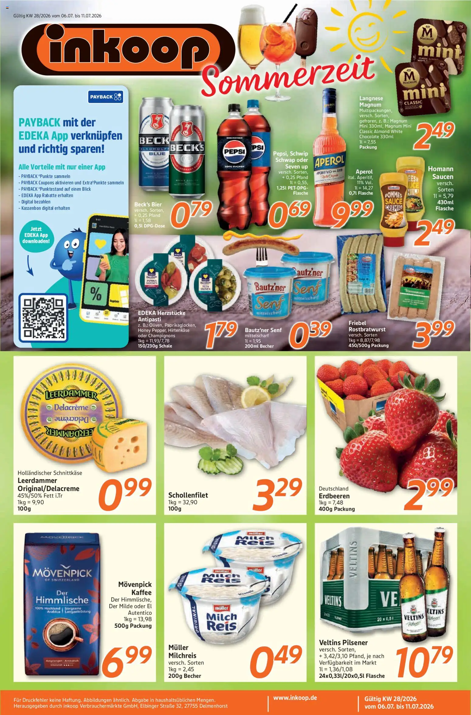 Inkoop Prospekt – gültig ab 06.07.2026 | Seite: 1 | Produkte: Kaffee, Schwip schwap, Pepsi, Reis