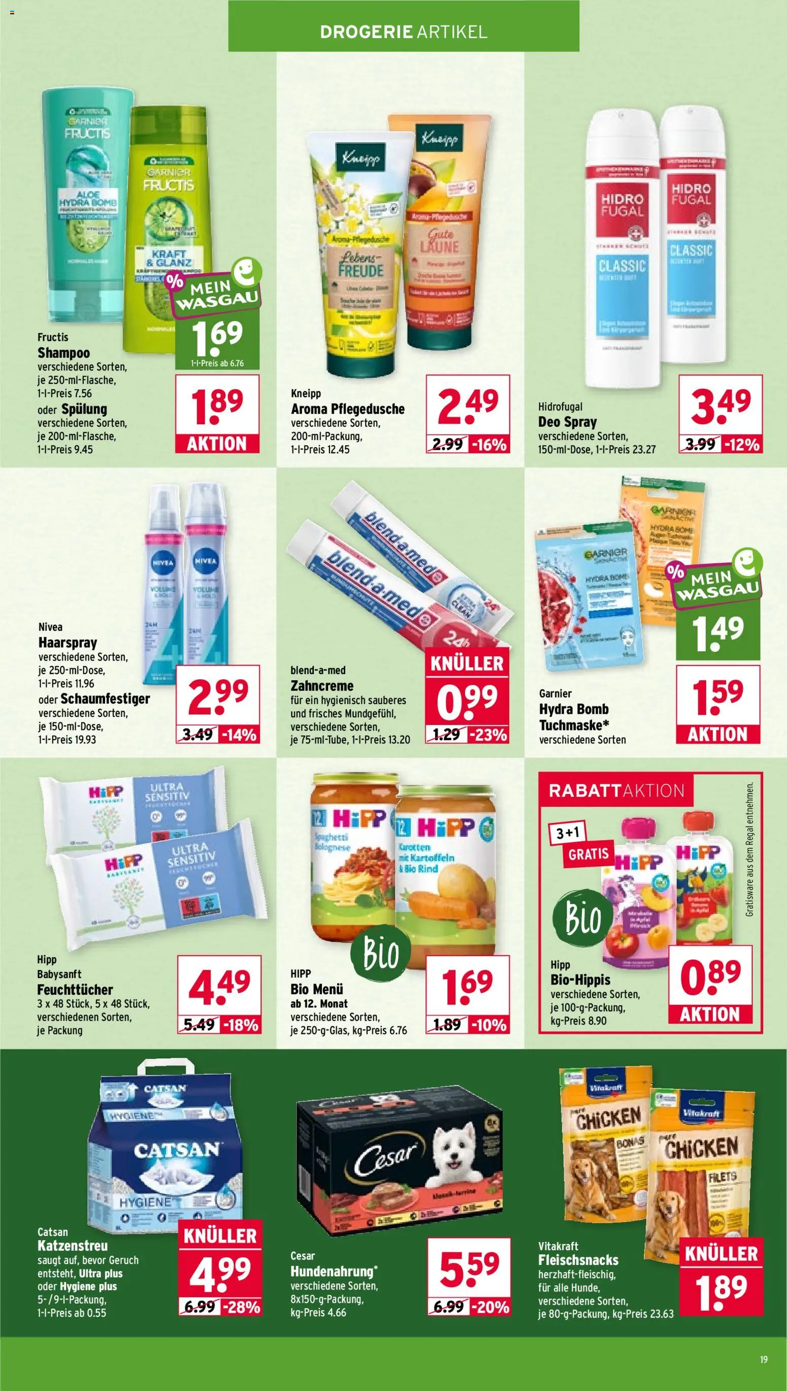 Wasgau Prospekt – gültig ab 24.08.2026 | Seite: 19 | Produkte: Regal, Spülung, Haarspray, Kartoffeln