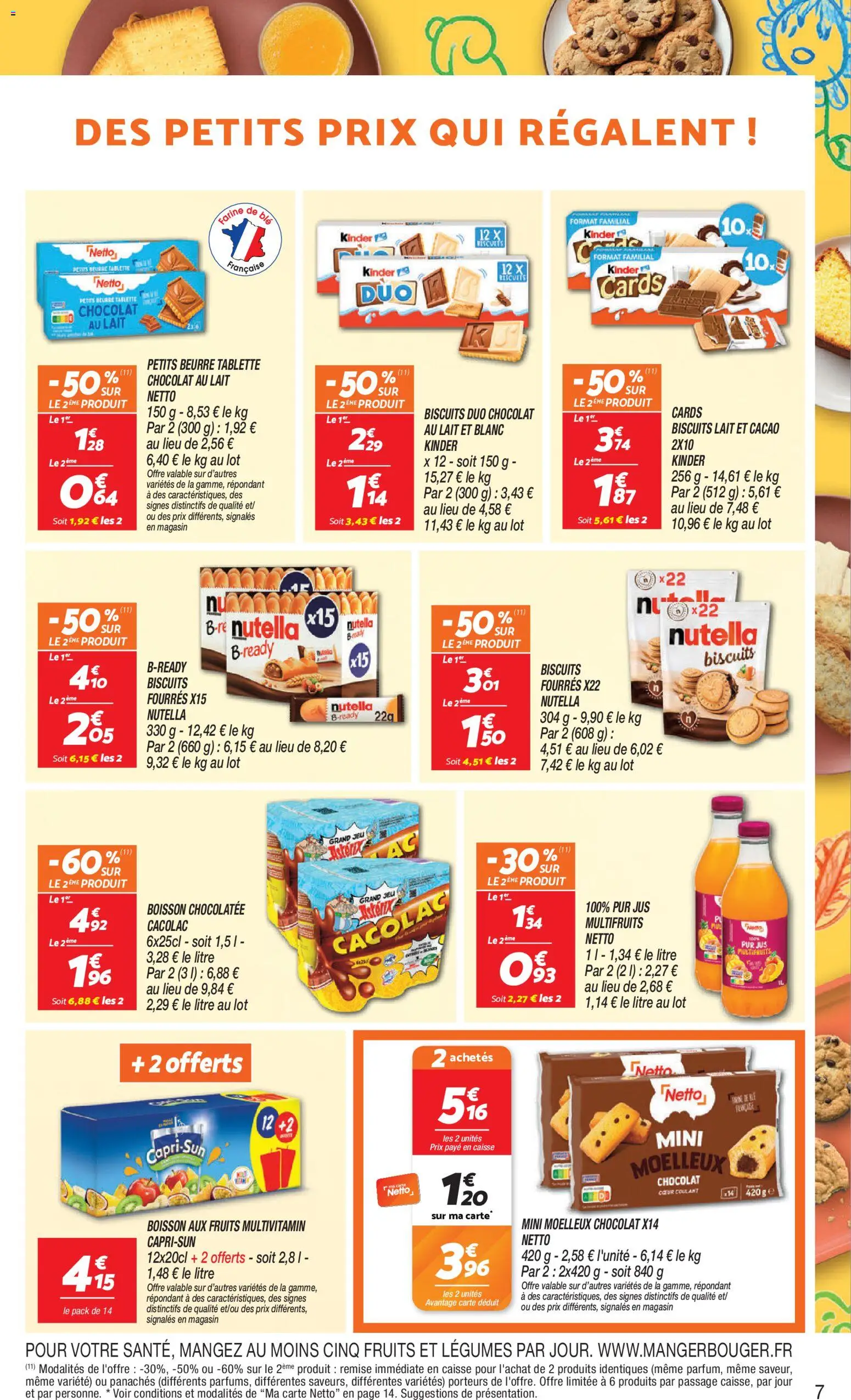 {H1} | Page: 7 | Produits: Boisson aux fruits, Nutella, Beurre, Jus
