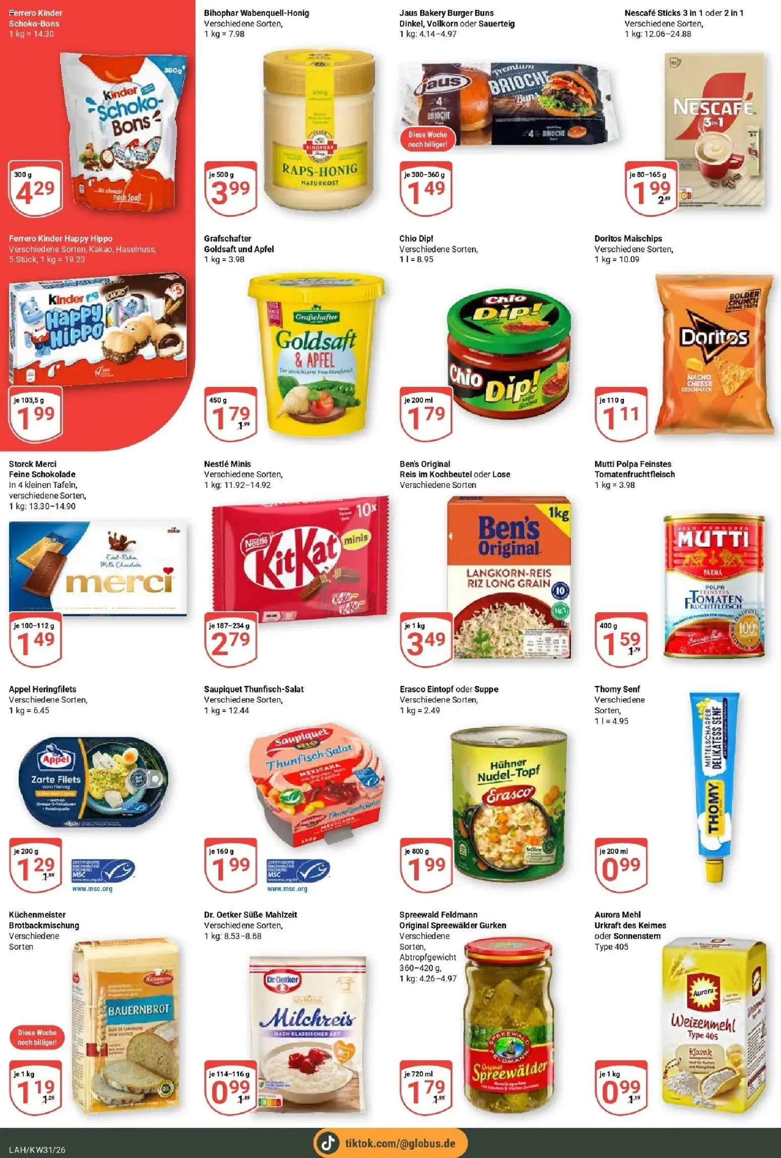 Globus Prospekt Lahnstein – gültig ab 27.07.2026 | Seite: 5 | Produkte: Thunfisch, Schokolade, Burger, Weizenmehl