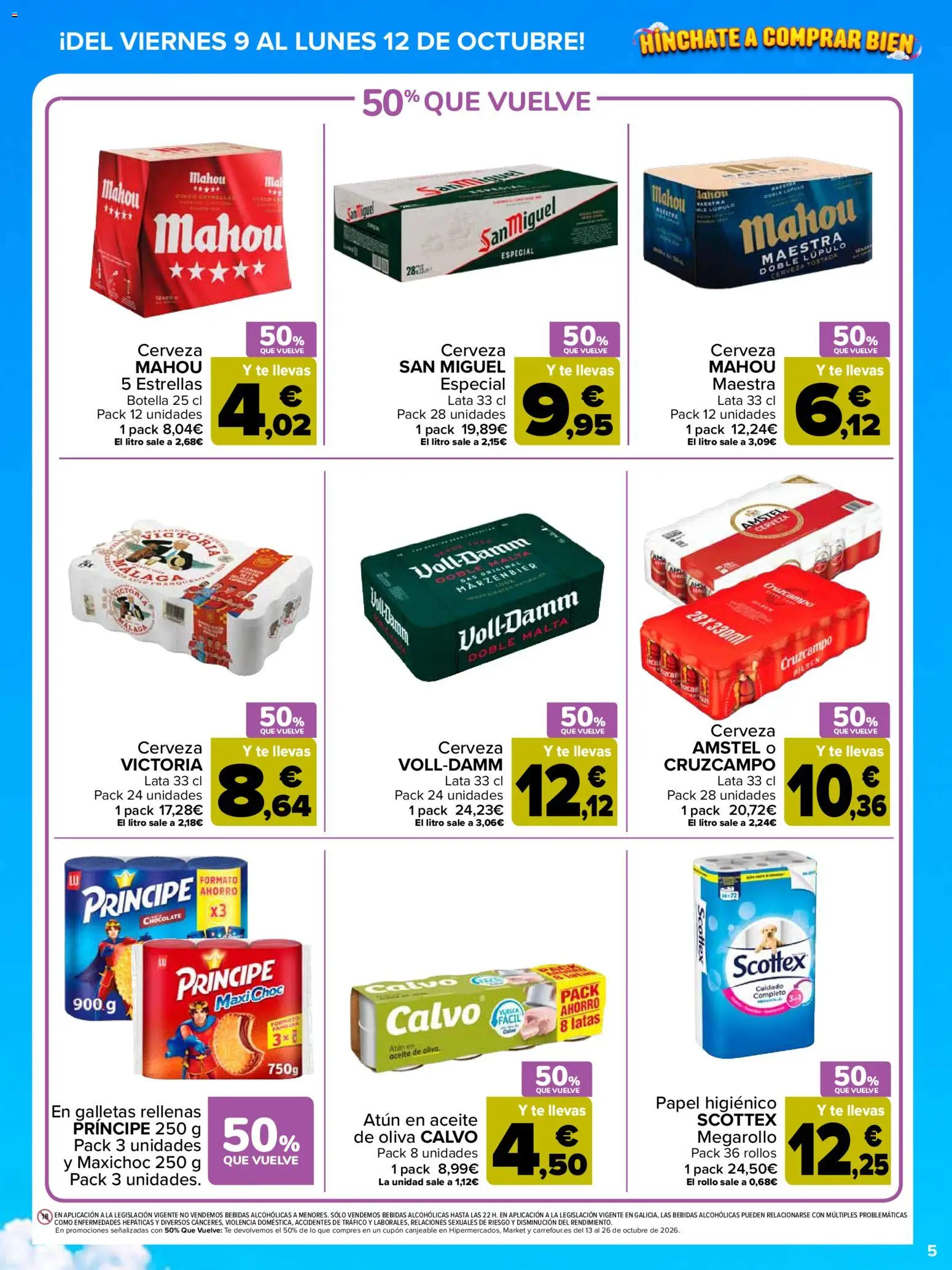 Carrefour Precio Imbatible │ válido desde el 09/10/2026 | Página: 5 | Productos: Atún, Aceite, Galletas, Aceite de oliva