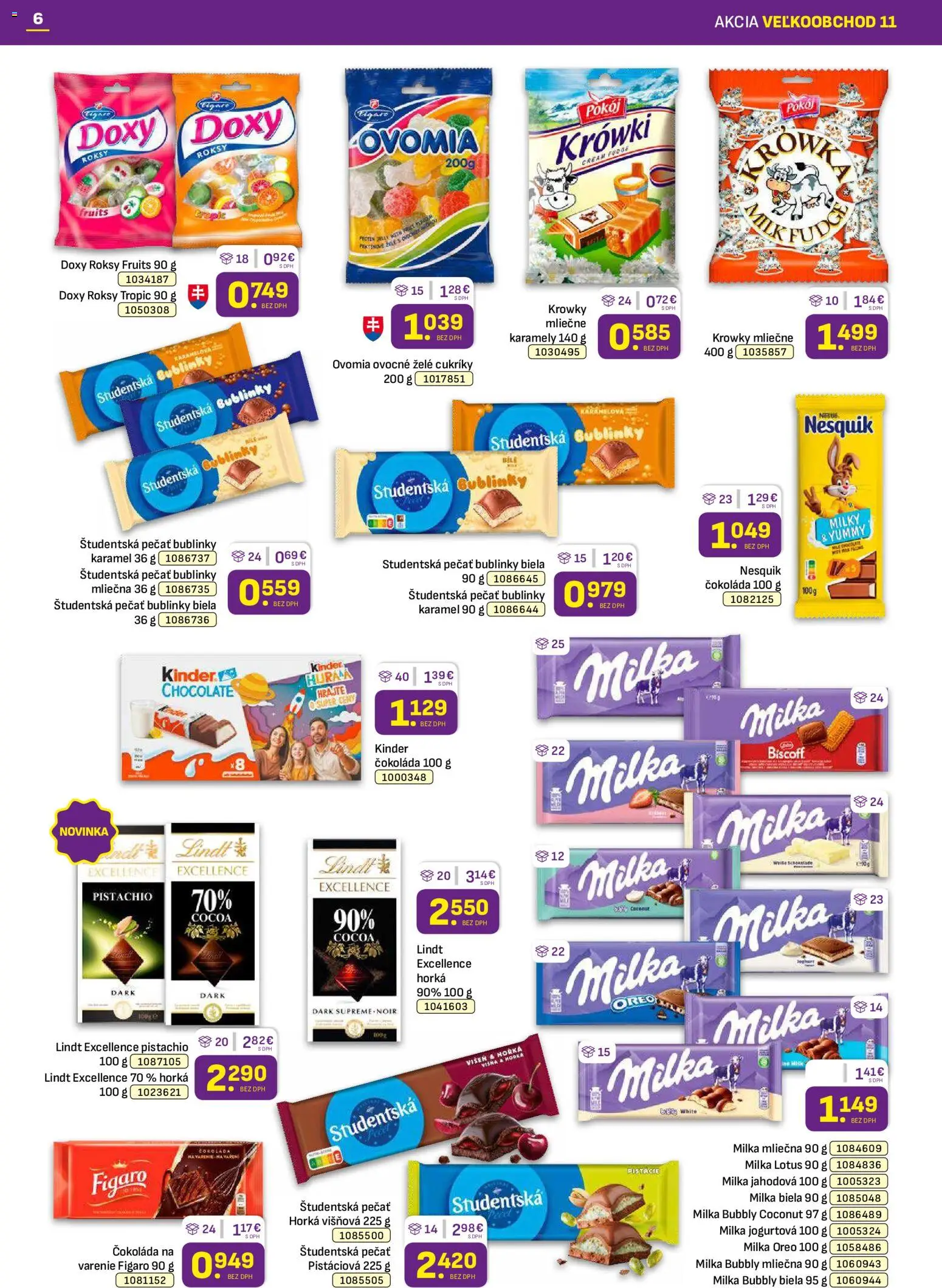 Nové Libex akcie – leták je platný od 01.06.2026 | Strana: 6 | Produkty: Kinder, Čokoláda, Cukríky, Študentská pečať