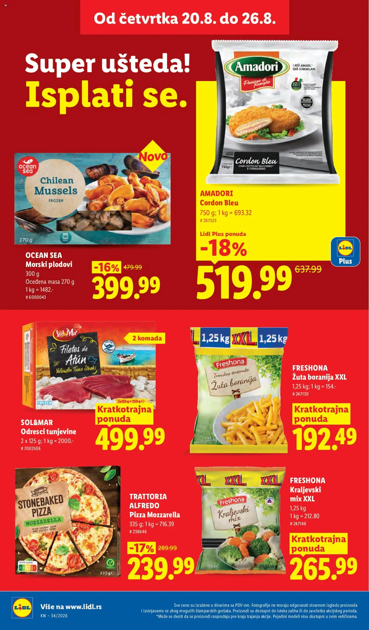Lidl katalog - važi od 20.08.2026 | Strana: 26 | Proizvode: Boranija, Tuna, So, Mozzarella