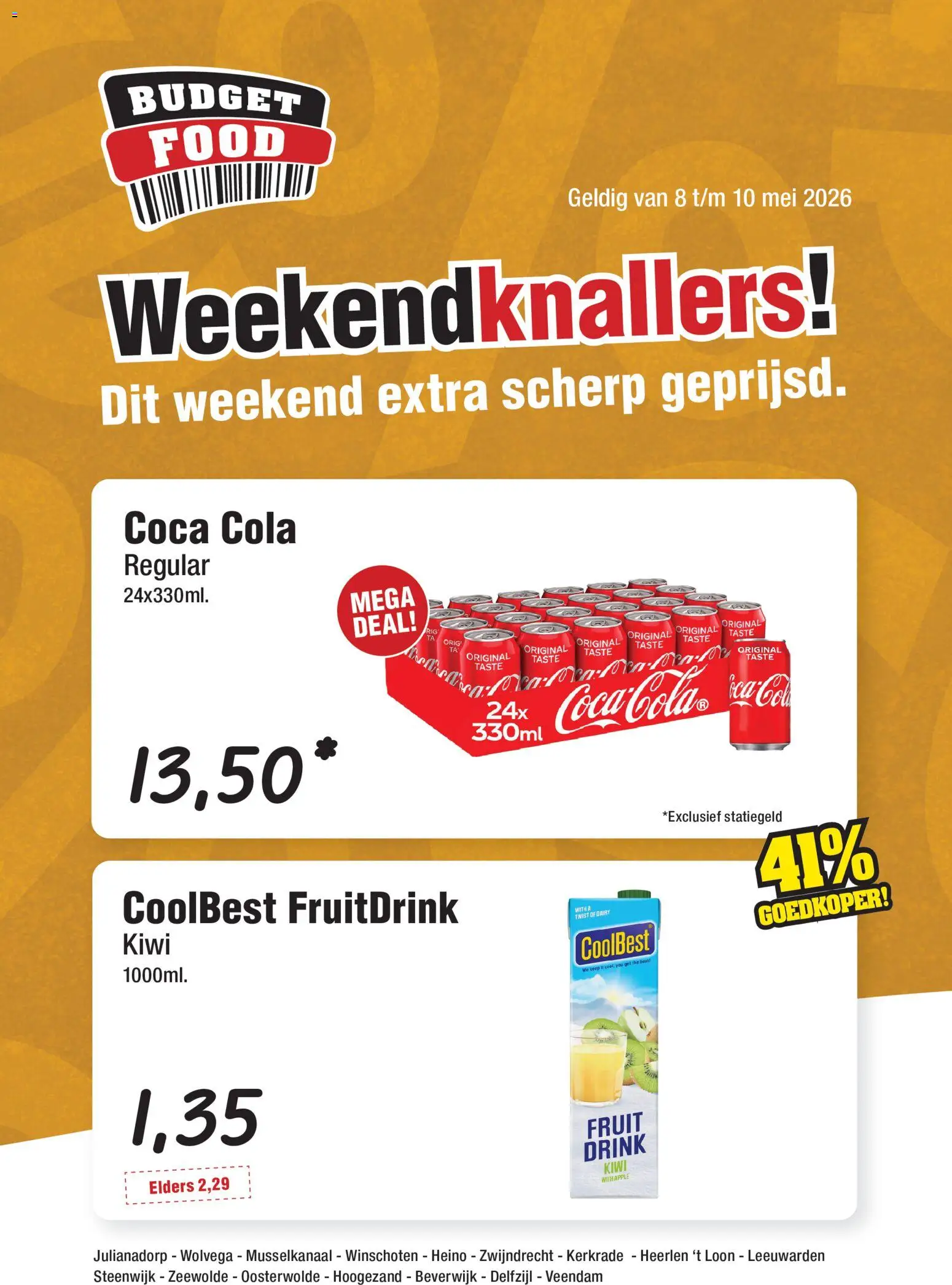{H1} | Pagina: 1 | Producten: Kiwi, Coca Cola, Fruit
