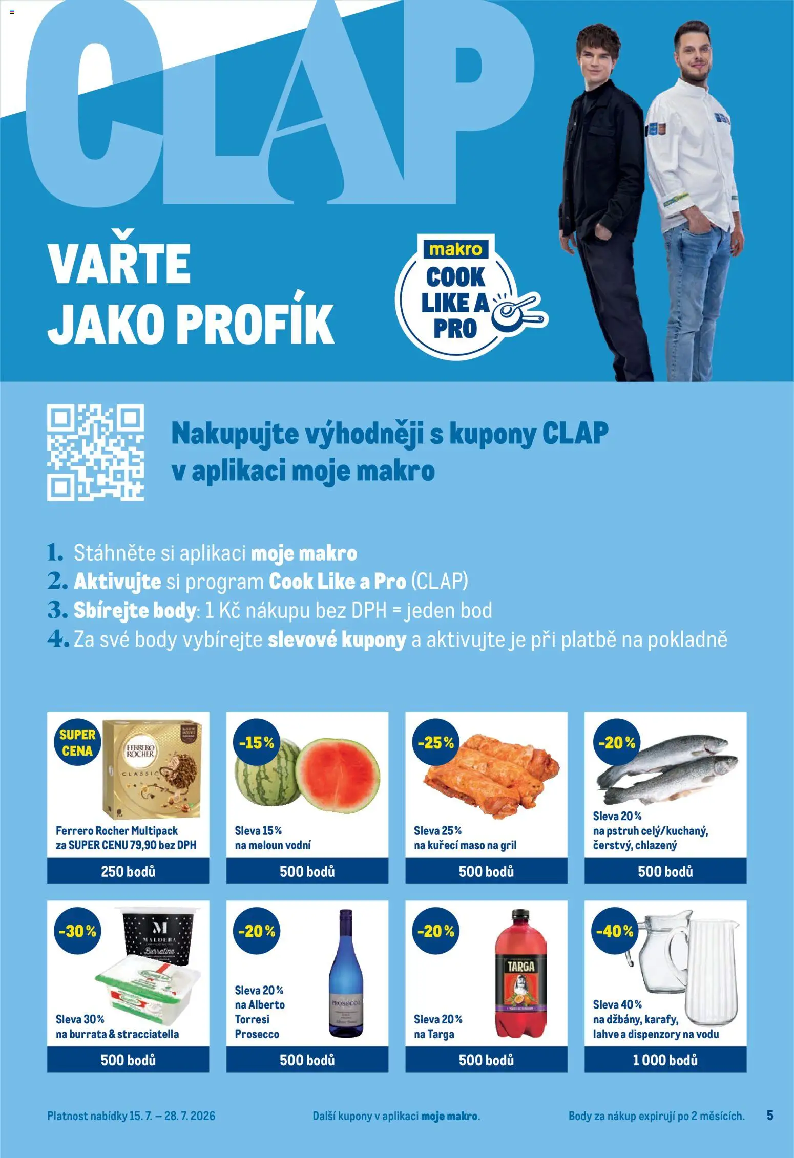 Makro leták - Pro milovníky jídla od 15.07.2026 | Strana: 5 | Produkty: Ferrero Rocher, Prosecco, Gril, Body